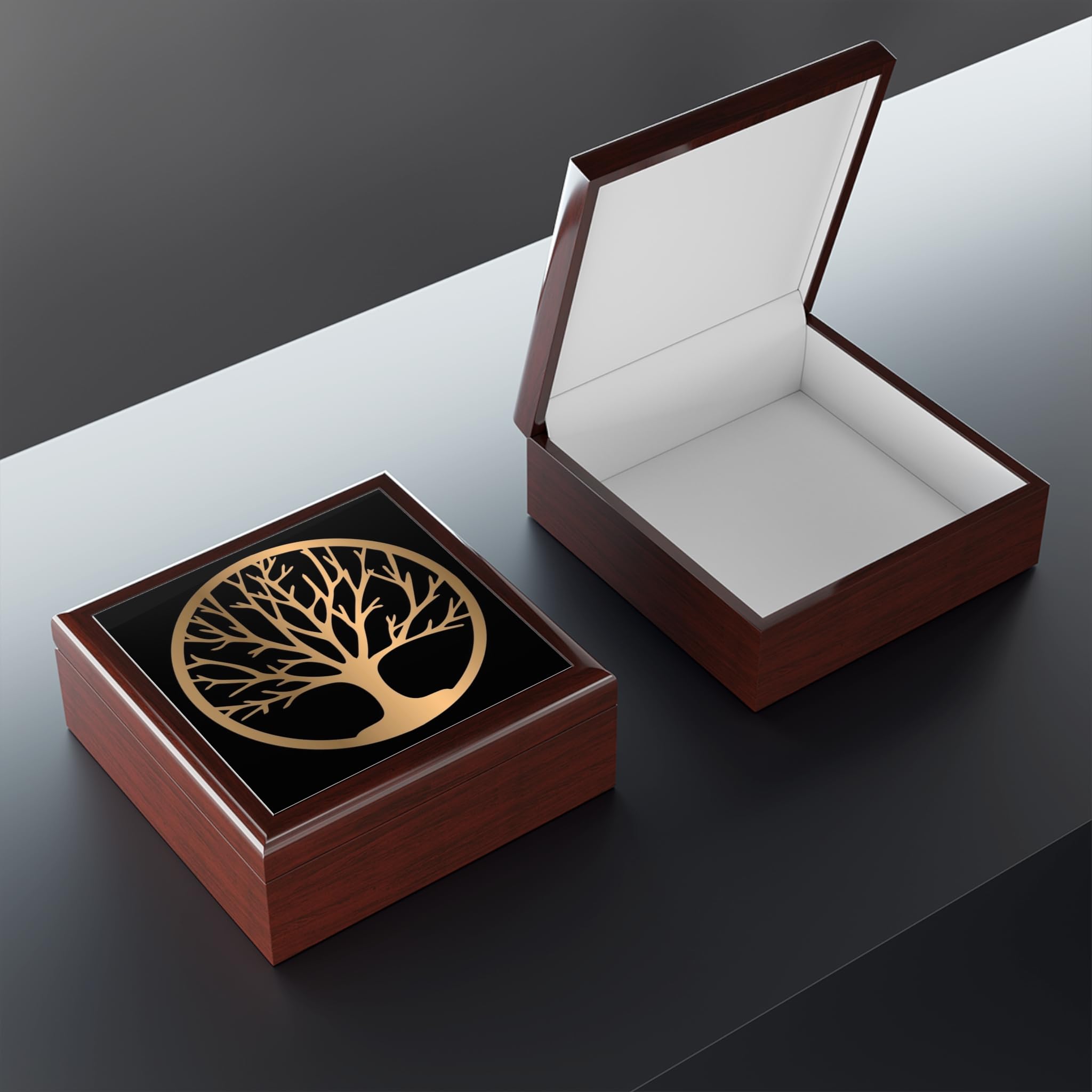 Jewelry Box, Tree of Life, Wooden Keepsake Case, Trinket Storage, Gift for Her