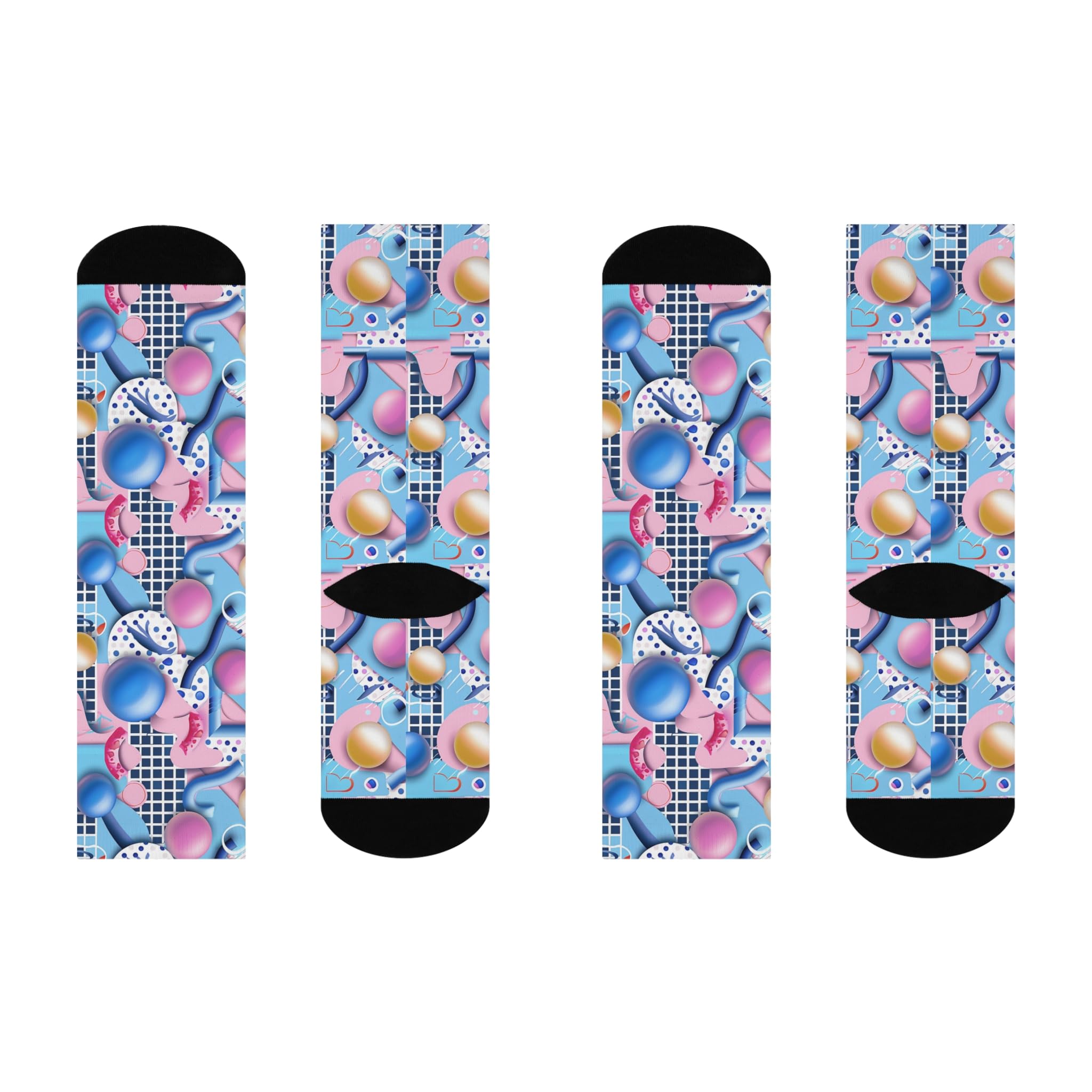 Cushioned Crew Socks, 90s Vibe, Retro Throwback Footwear, Nostalgic Comfort Socks, Vintage Style Novelty Sock