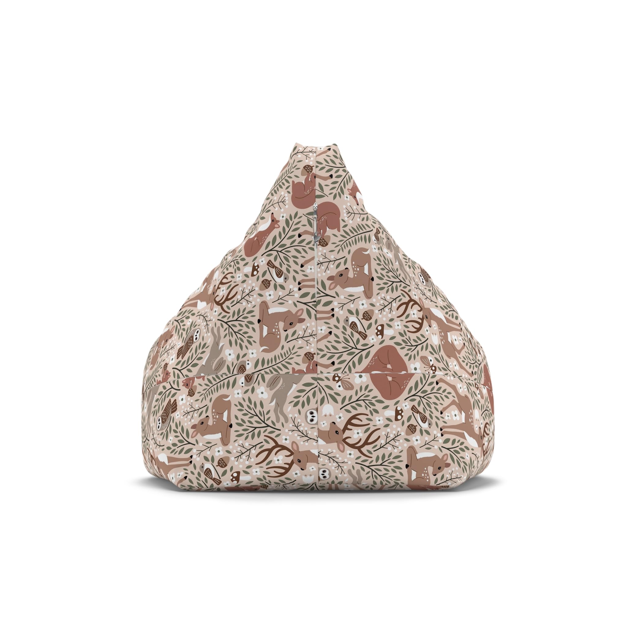 Bean Bag Chair Cover, Woodland Animals, Forest Nursery Decor, Kids Room Furniture, Animal Print Slipcover