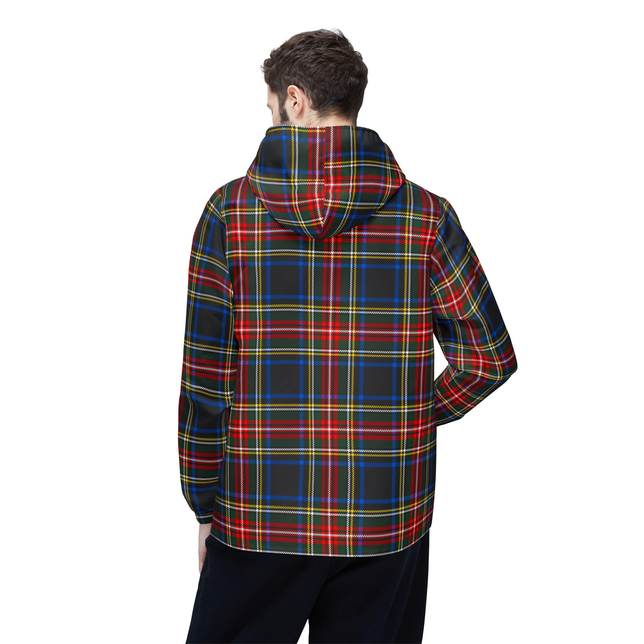 Scottish Plaid Lightweight Coat for Men and Women, Classic Style Outerwear, Zip Up Jacket