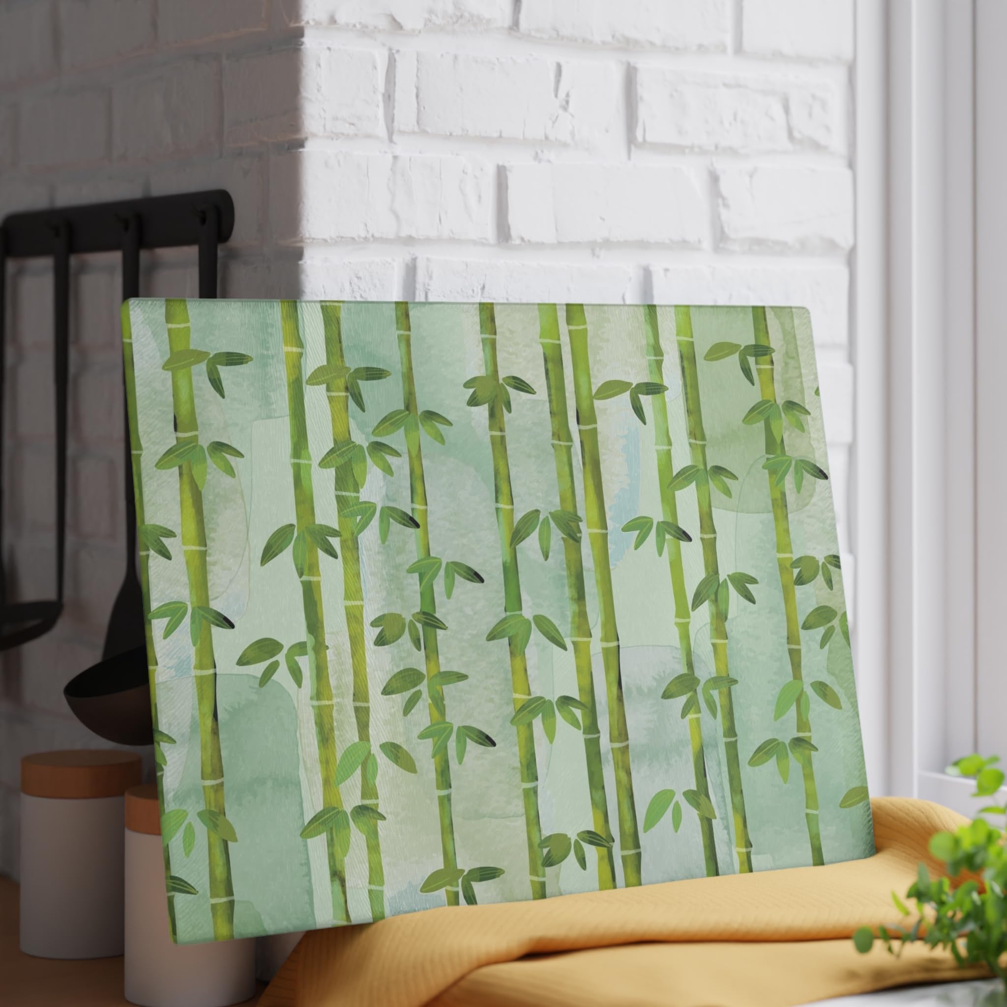 Bamboo Glass Cutting Board, Nature Inspired Kitchen Decor, Eco-friendly Gift for Chefs, Home Cooks, Weddings, Housewarming