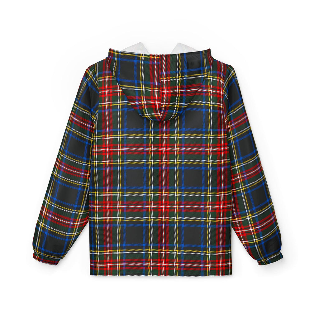Scottish Plaid Lightweight Coat for Men and Women, Classic Style Outerwear, Zip Up Jacket