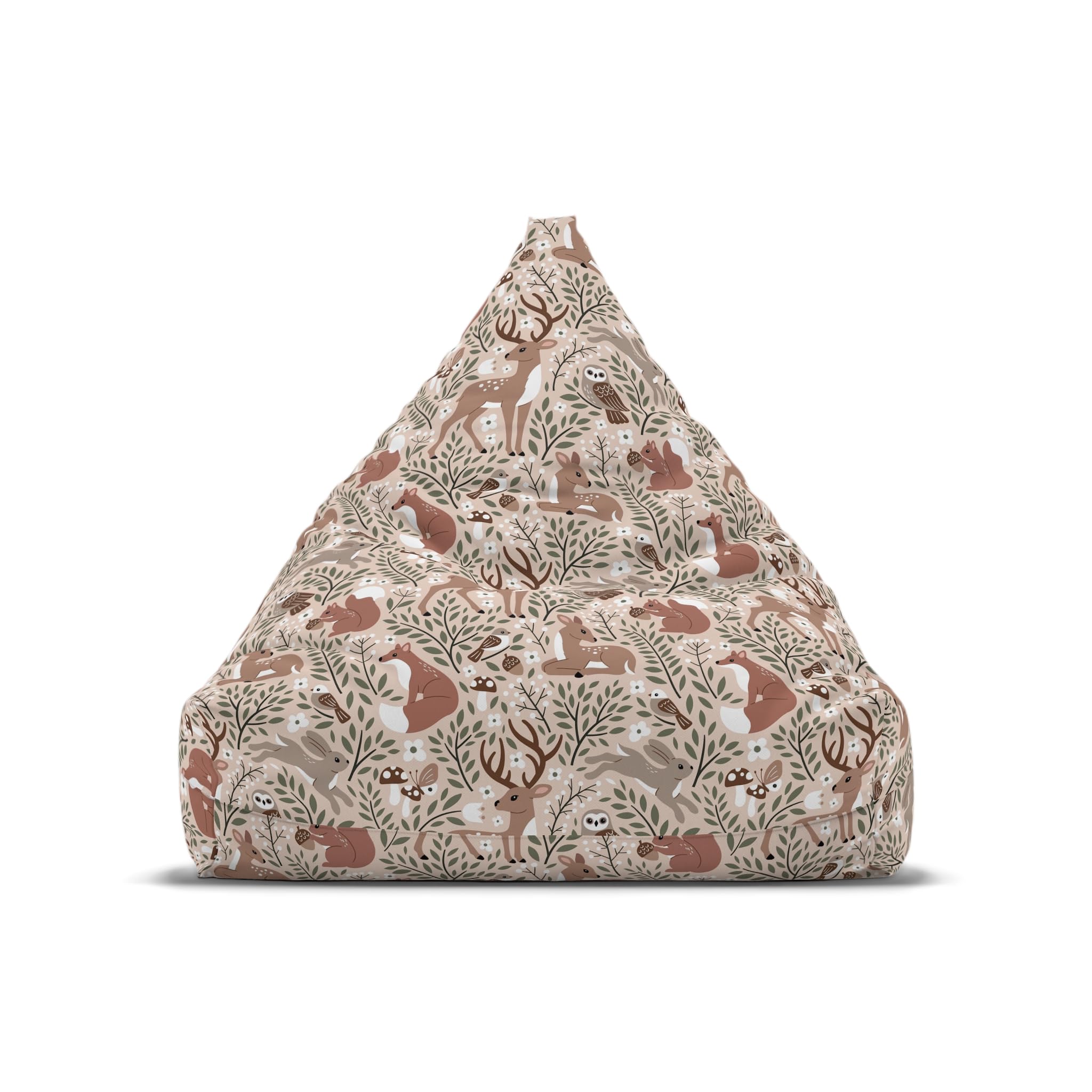 Bean Bag Chair Cover, Woodland Animals, Forest Nursery Decor, Kids Room Furniture, Animal Print Slipcover