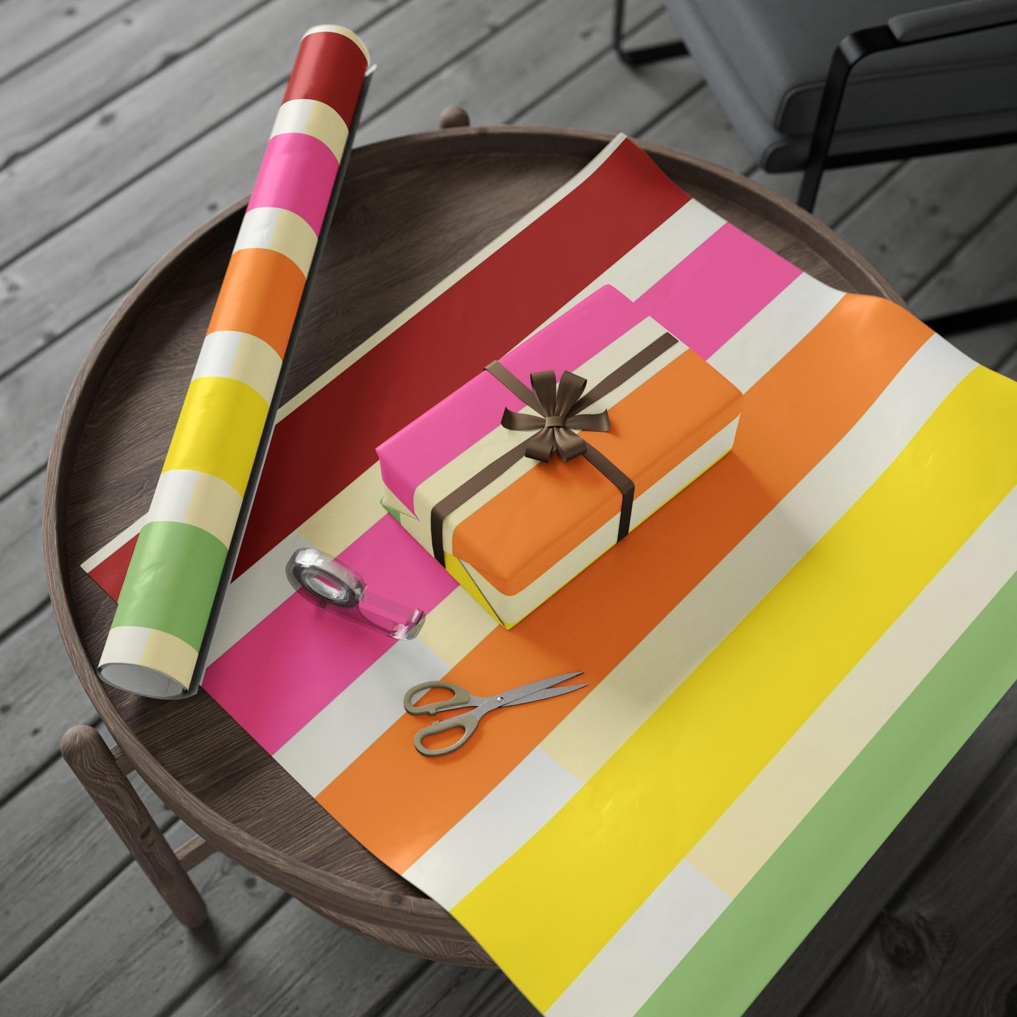 Wrapping Papers, 80s Retro Colors Design - Gift Wrap, Christmas Wrapping, Birthday Gift, Vintage Theme, Holiday Paper