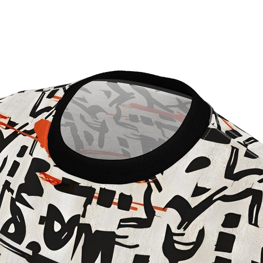 Monochrome Art Tee, Black and White Graphic T-Shirt, Unisex Cut & Sew Tee, Contemporary Design Shirt, Minimalist Abstract Top