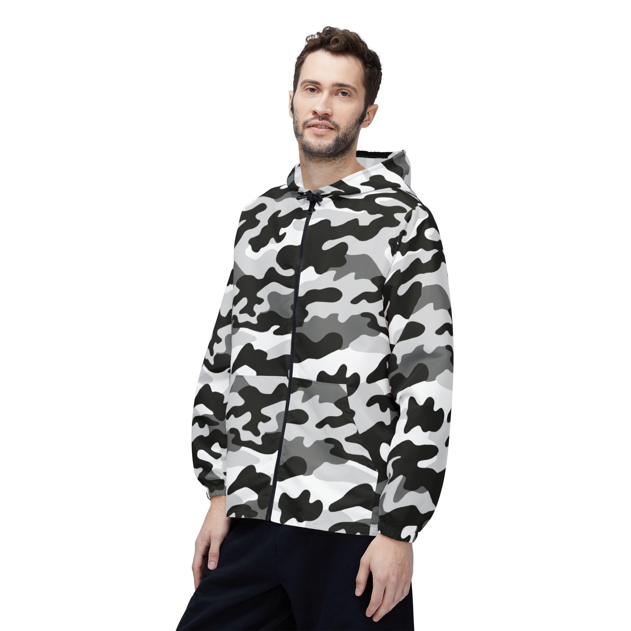 Camo Windbreaker Jacket, Stylish Outerwear for Outdoor Adventures, Casual Streetwear, Fall & Winter