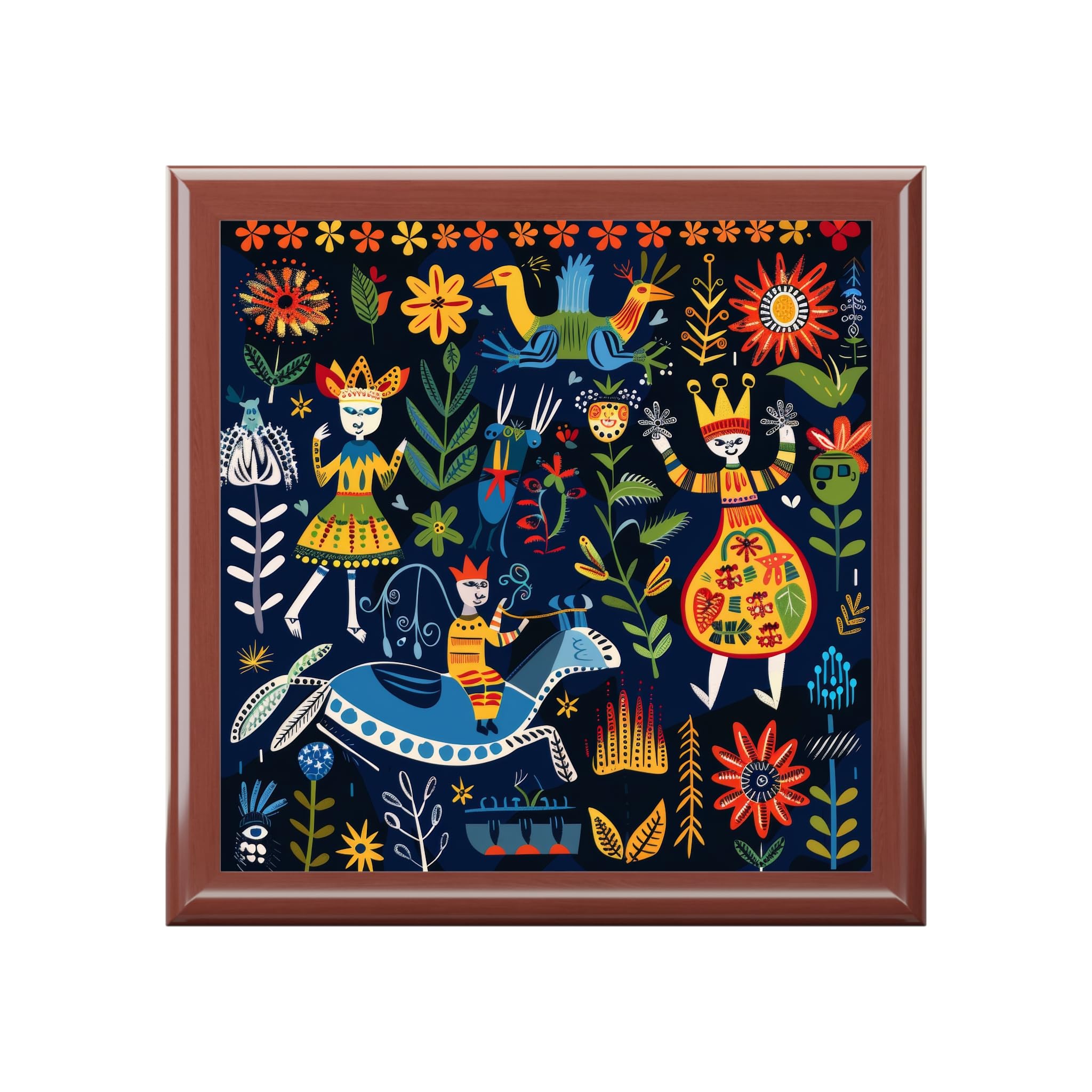 Norwegian Folk Art design Jewelry Box, Keepsake Storage, Gift for Her, Unique Decor, Jewelry Organizer