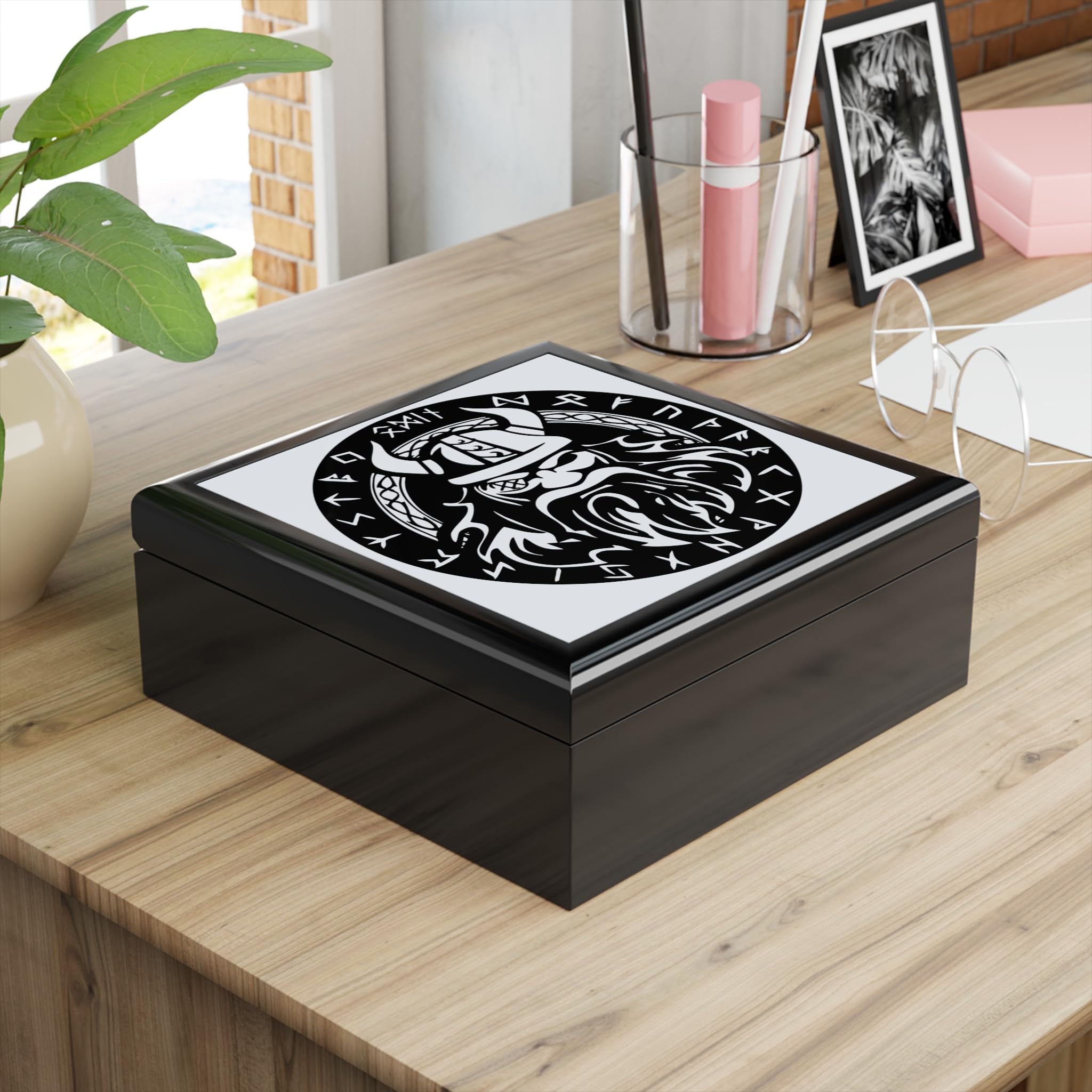 Jewelry Box, Norse God Odin design, Trinket Box, Keepsake Box, Gift for Him or Her