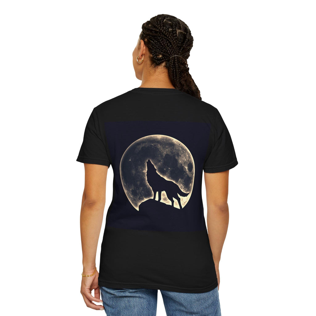 Wolf Howling at The Moon Unisex T-Shirt, Wildlife Animal Tee, Nature Lover Shirt, Moon Phase Top, Outdoor Adventure Apparel