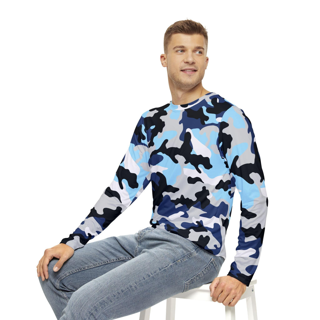 Stylish Camouflage Men's Long Sleeve Shirt, Trendy Casual Wear, Outdoor Fashion, Comfortable Everyday Use, Gift for Him