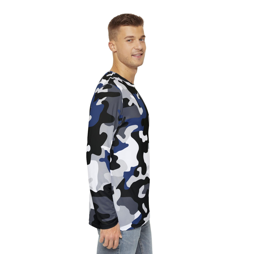 Camo Men's Long Sleeve Shirt - Casual, Outdoor, Military Style, Gift for Him, Everyday Wear, Unique Fashion