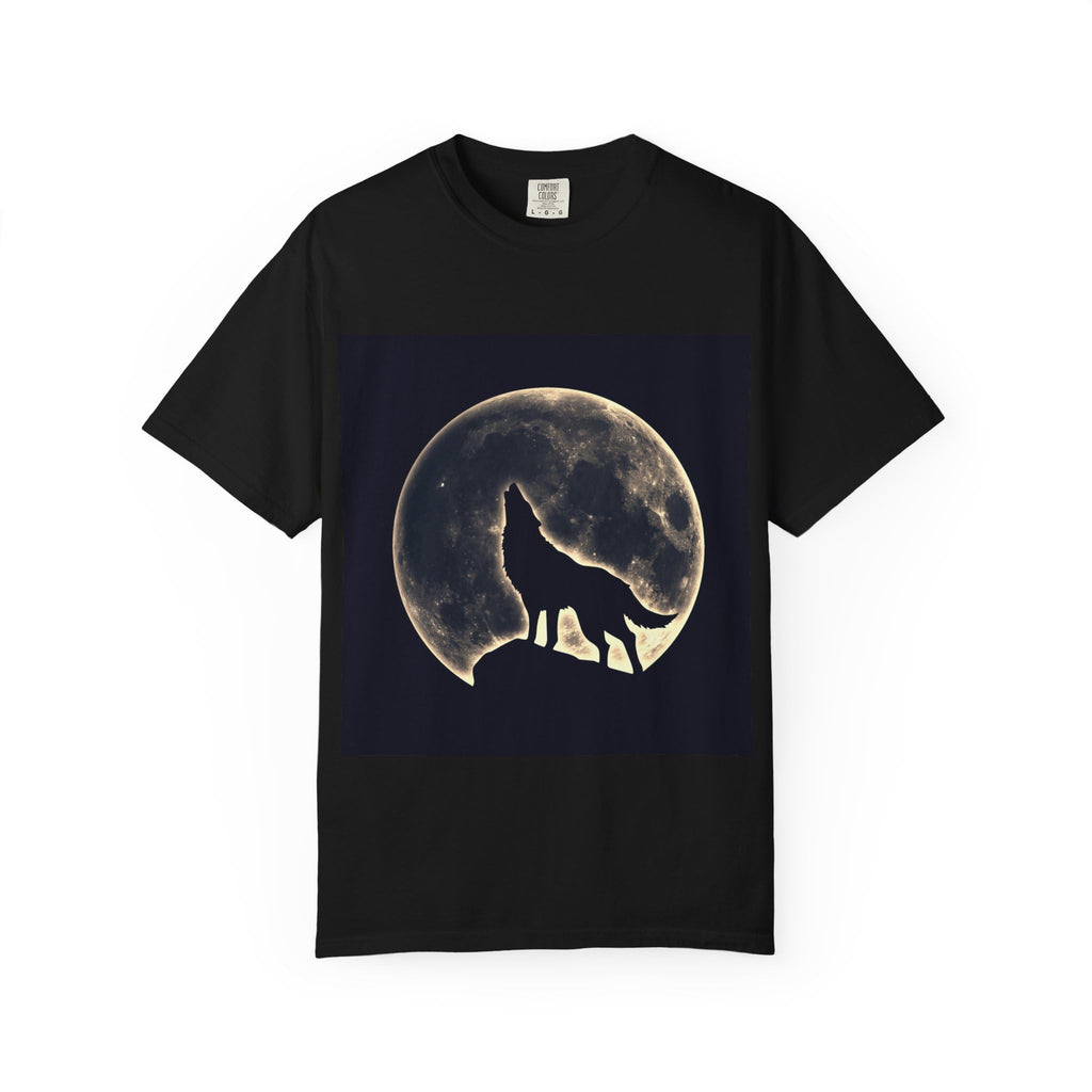 Wolf Howling at The Moon Unisex T-Shirt, Wildlife Animal Tee, Nature Lover Shirt, Moon Phase Top, Outdoor Adventure Apparel