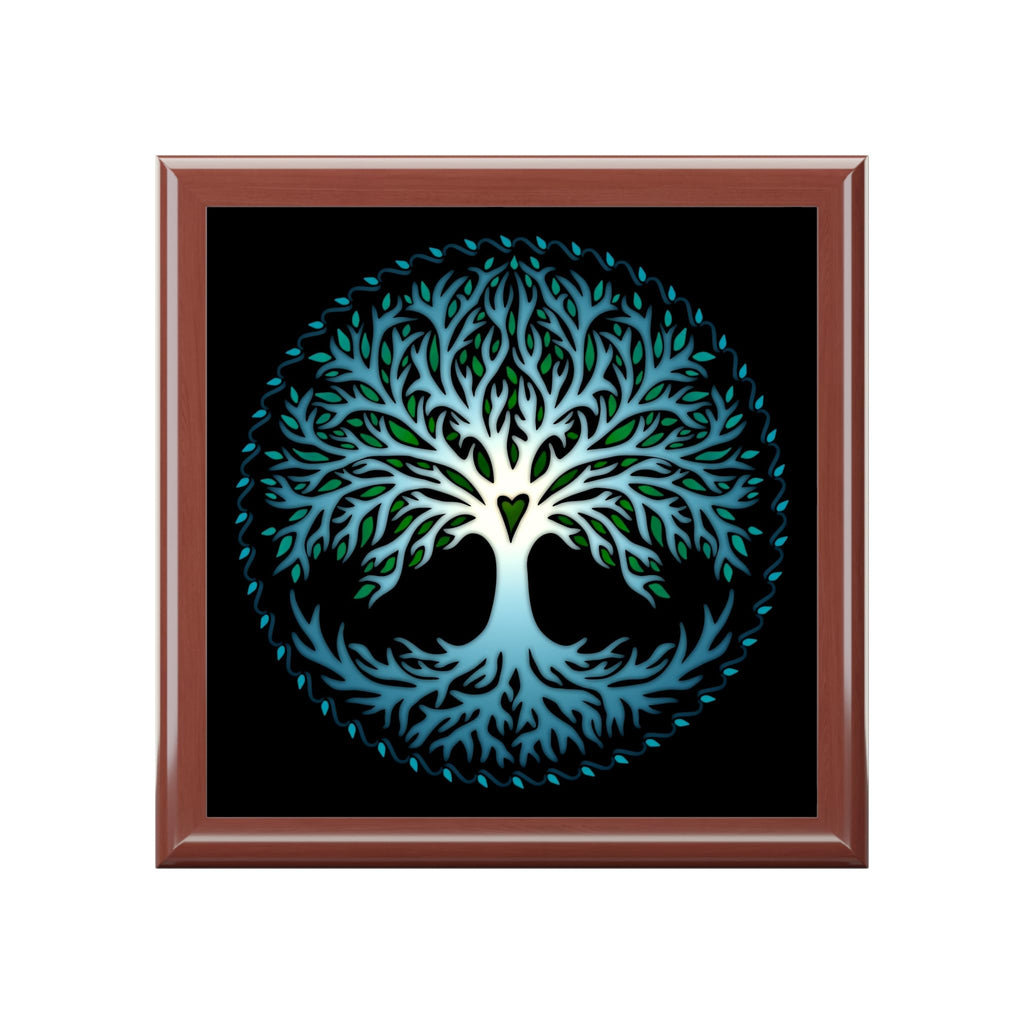 Jewelry Box, Tree of Life Organizer, Wooden Trinket Holder, Keepsake Storage, Boho Jewelry Case, Rustic Decor