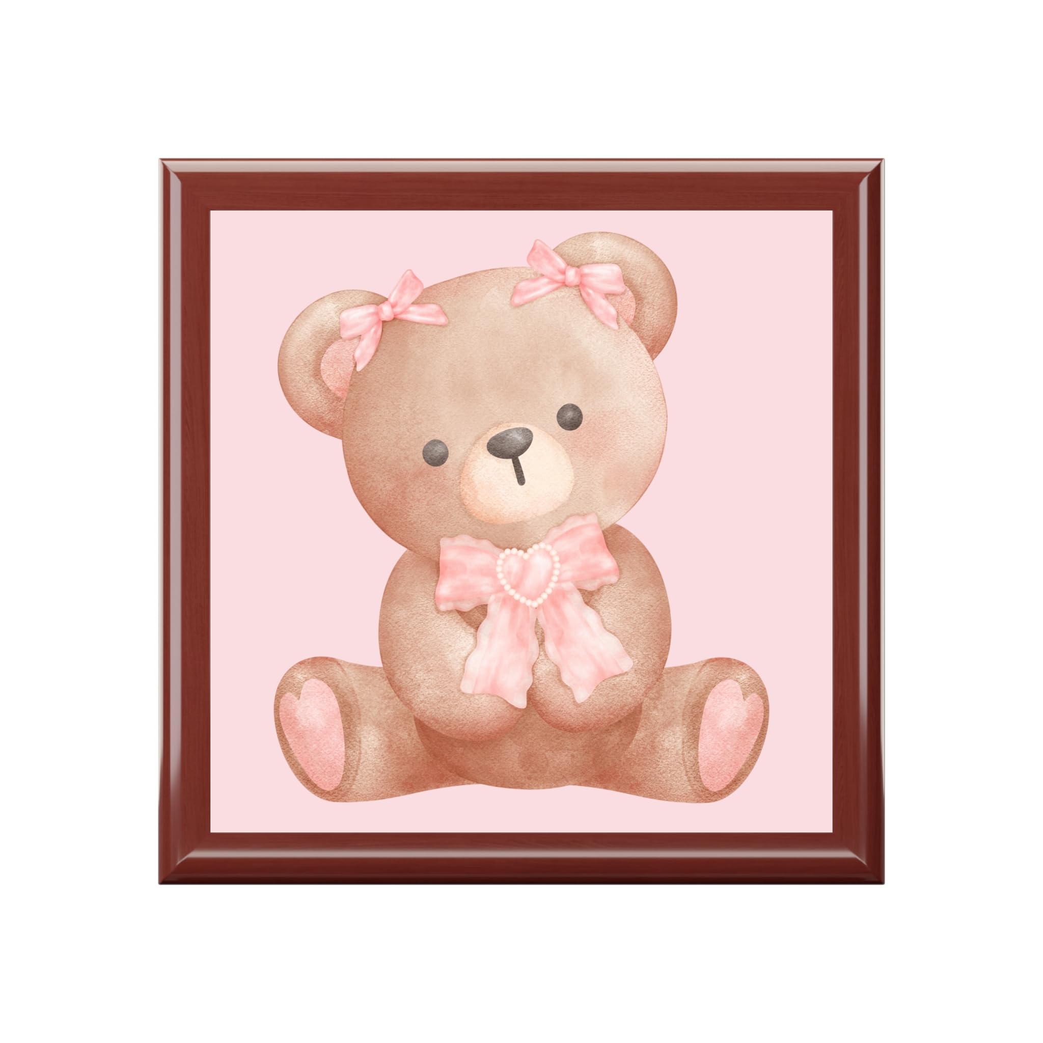 Teddy Bear Jewelry Box, Keepsake Organizer, Gift for Her, Trinket Storage