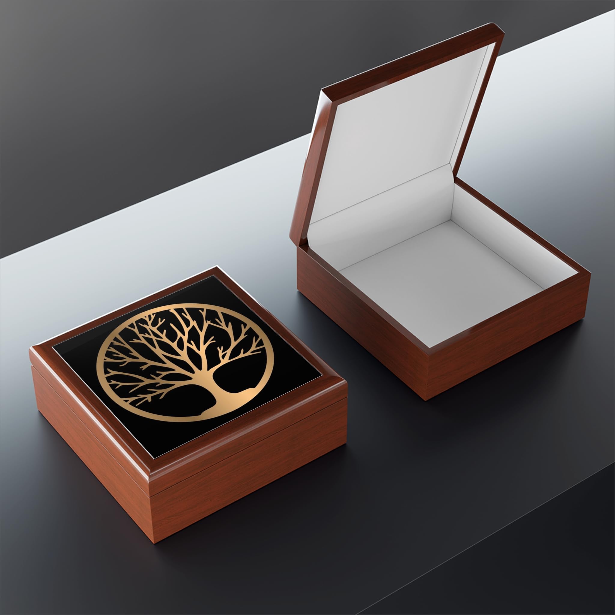 Jewelry Box, Tree of Life, Wooden Keepsake Case, Trinket Storage, Gift for Her