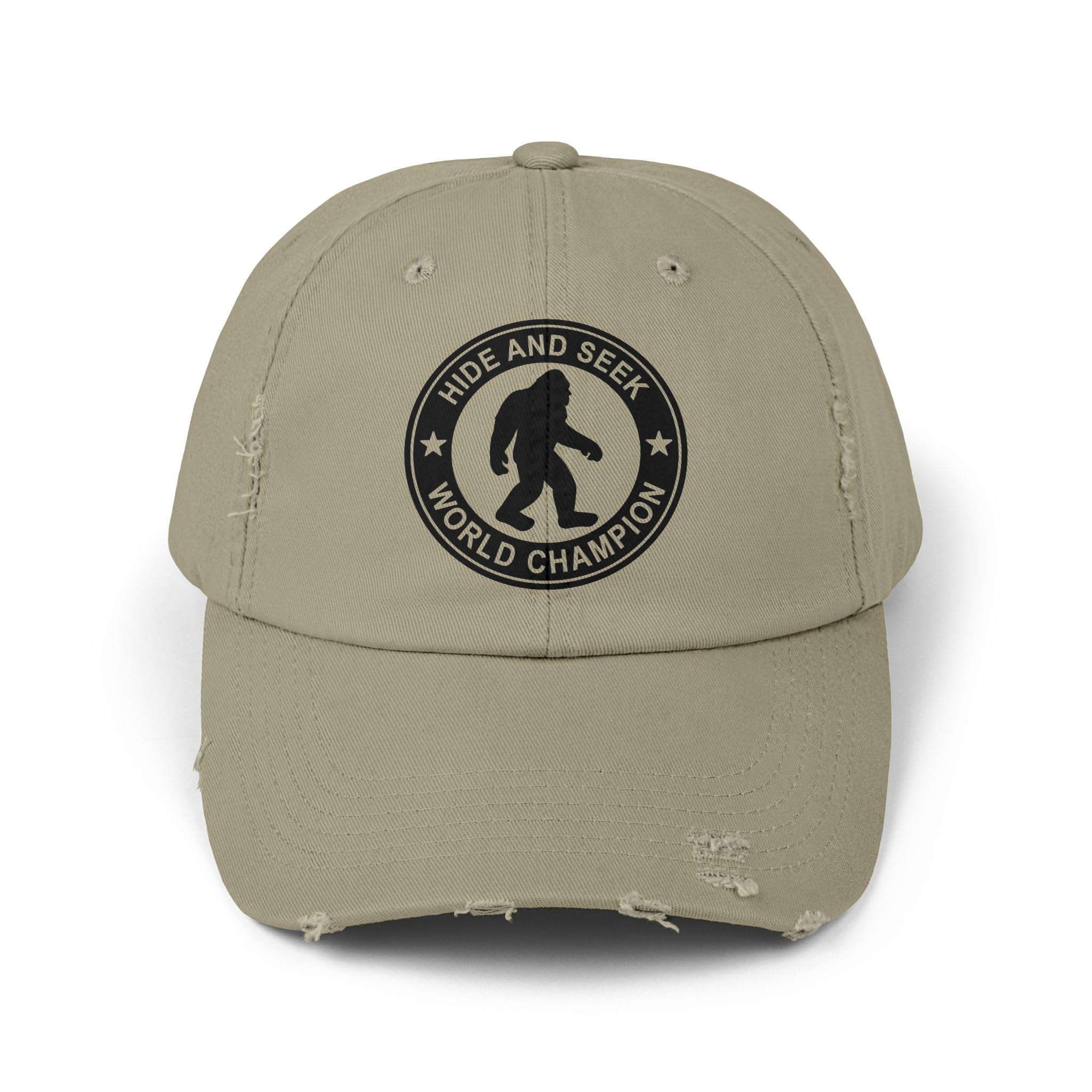 Bigfoot Hide and Seek World Champion Hat, Sasquatch Baseball Cap, Dad Hat Funny
