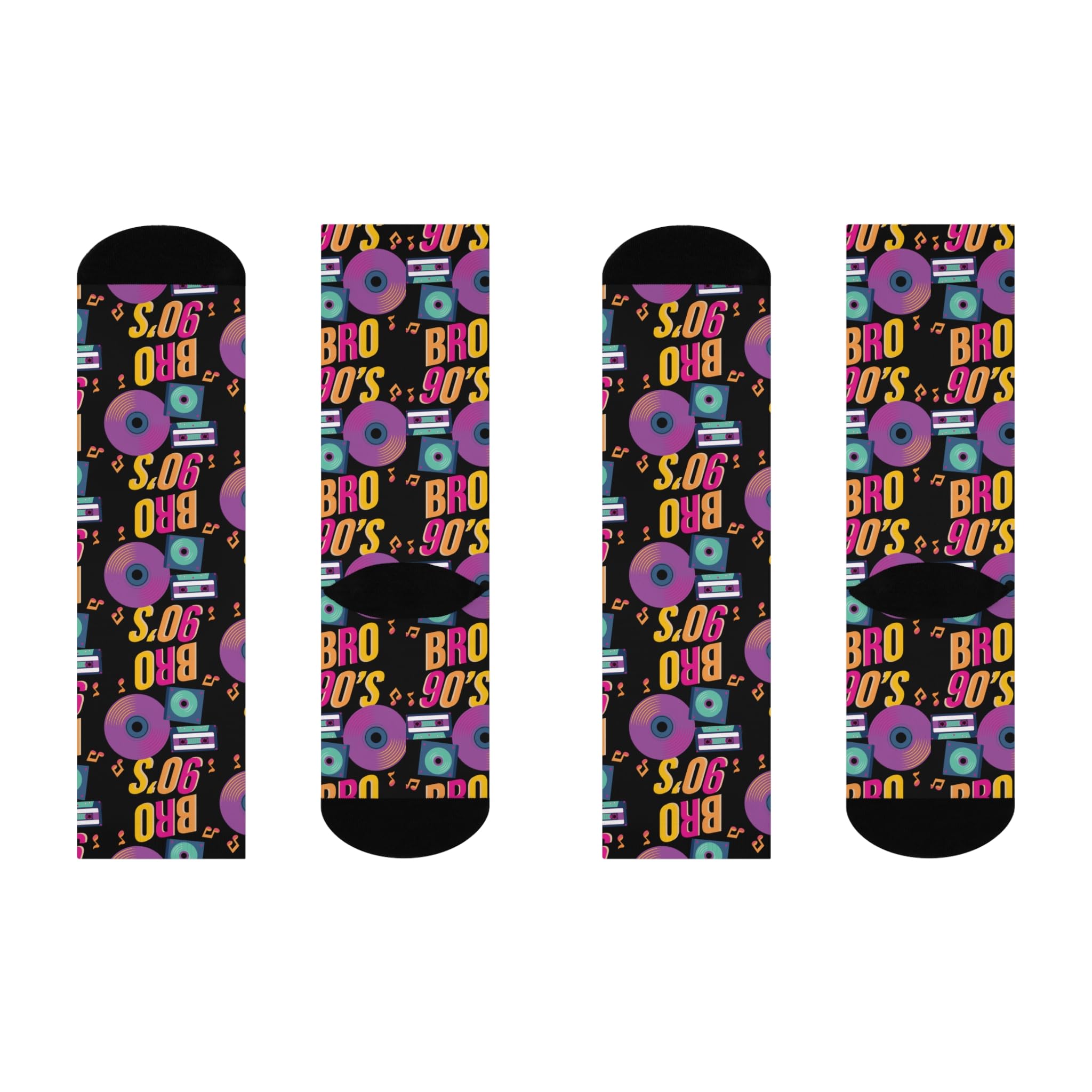 Crew Socks, 90s Bro Design, Retro Style, Funny Gift, Novelty Socks, Vintage Vibes