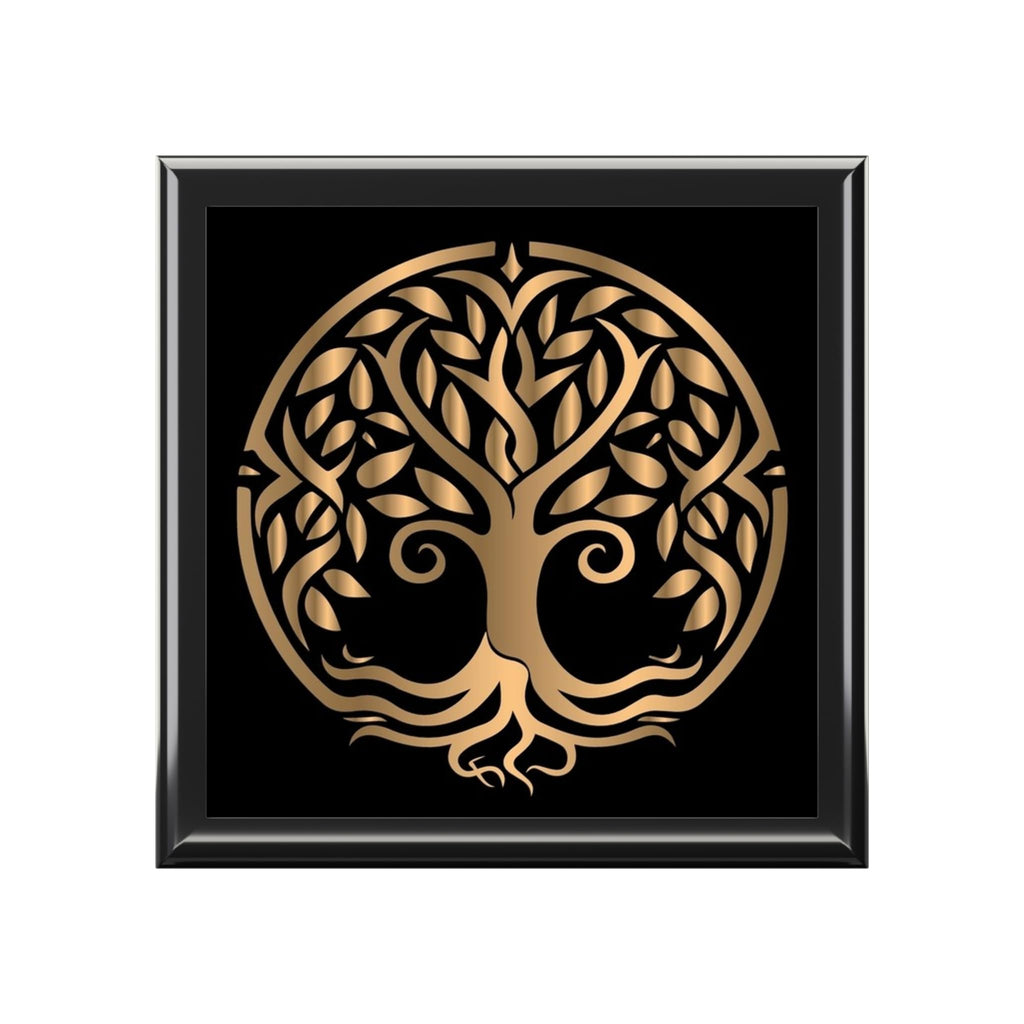 Jewelry Box, Tree of Life Design Jewelry Storage Organizer, Wooden Trinket Holder, Ring Case, Gift for Women