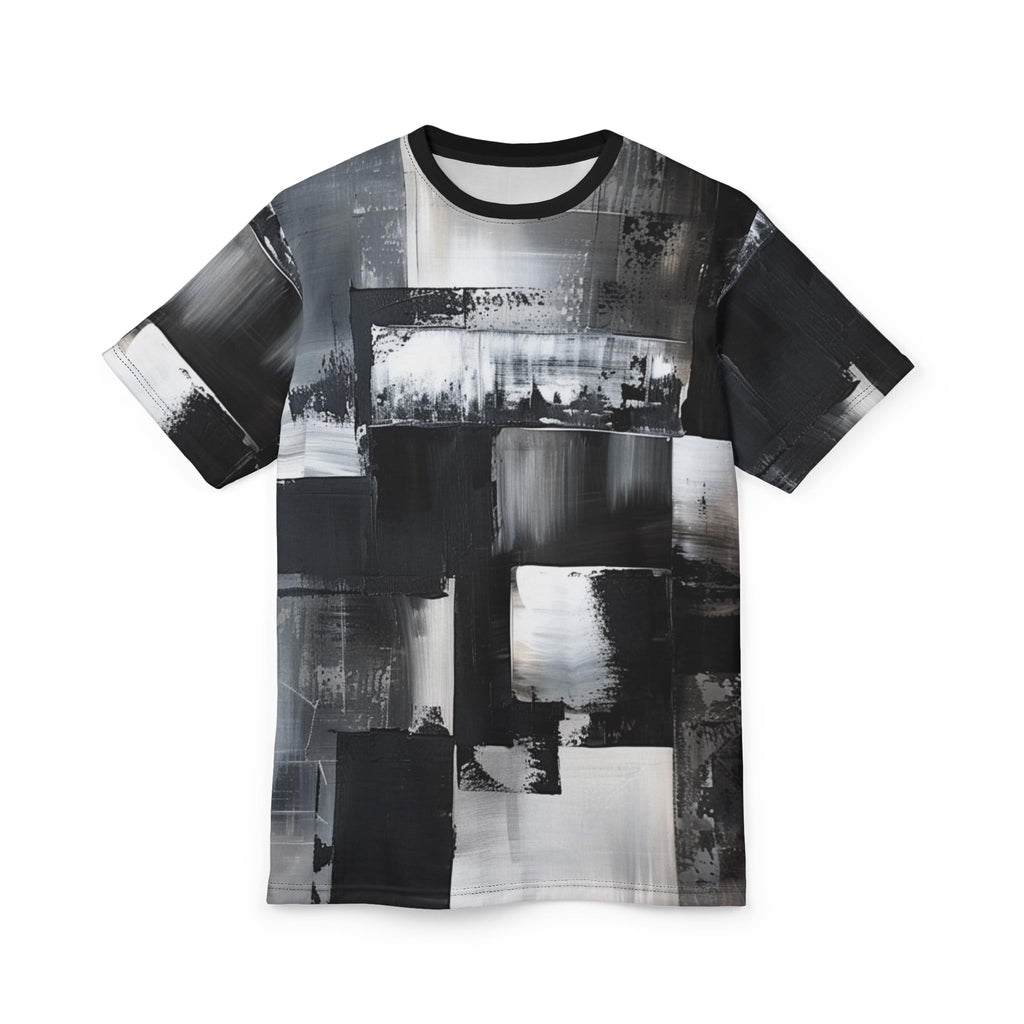 Monochrome Tee, Modern Art Design Print T-Shirt, Unisex Graphic Shirt, Minimalist Clothing, Black and White Top