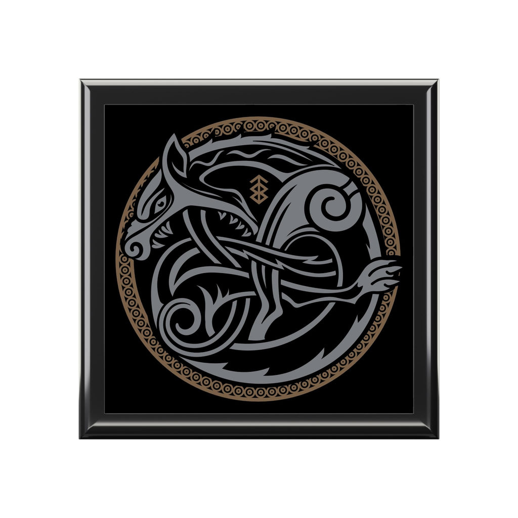 Jewelry Box, Fenrir Celtic Wolf, Trinket Box, Jewelry Storage, Gift for Her