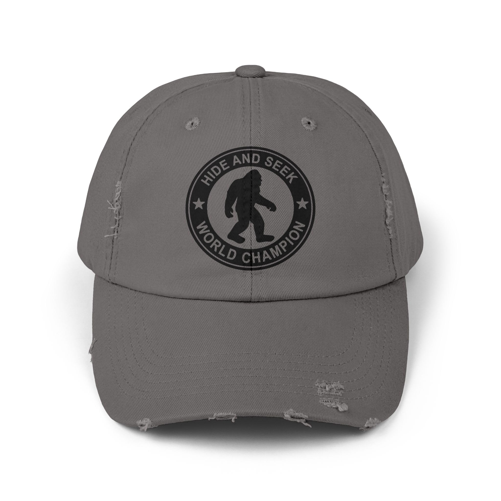 Bigfoot Hide and Seek World Champion Hat, Sasquatch Baseball Cap, Dad Hat Funny