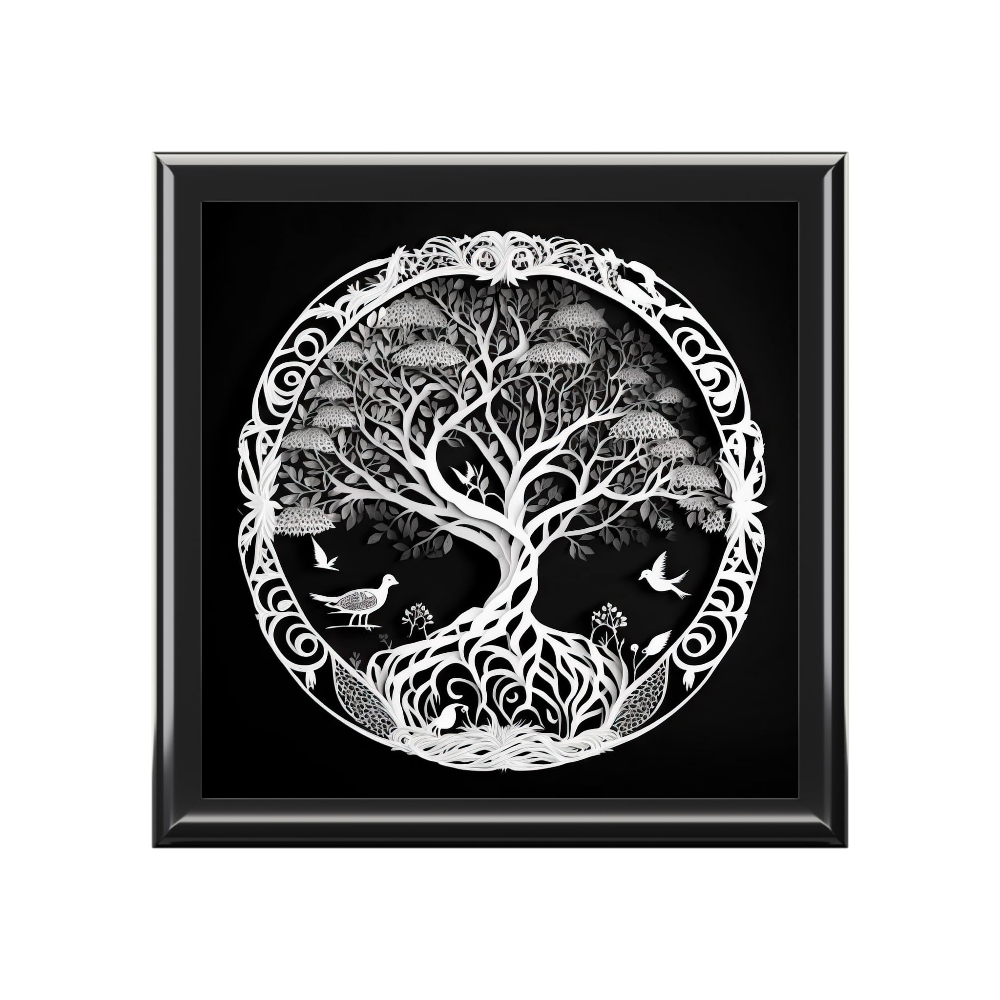 Jewelry Box, Celtic Design, Yggdrasil inspired, Ever Tree design, Wooden Keepsake Box, Gift for Her