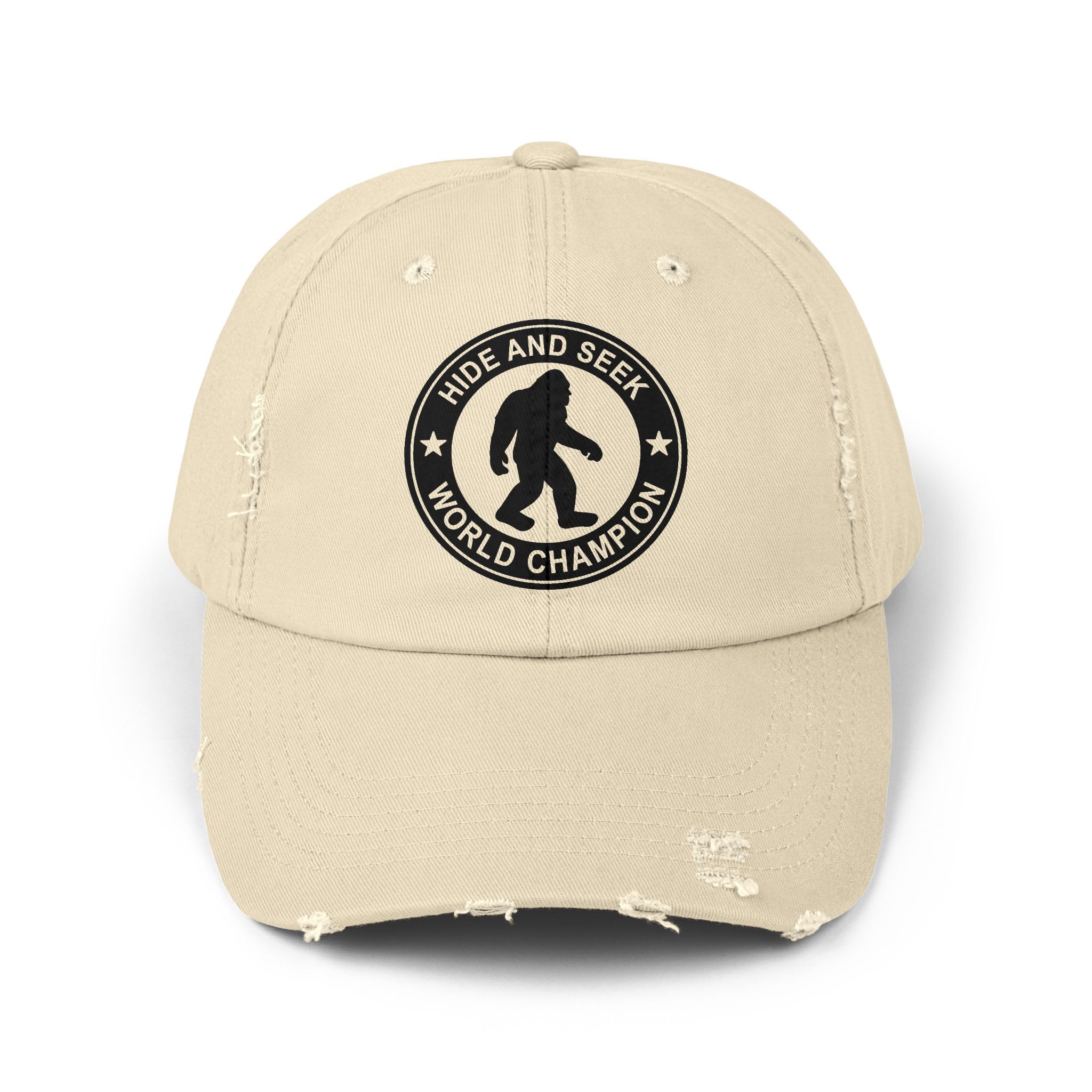 Bigfoot Hide and Seek World Champion Hat, Sasquatch Baseball Cap, Dad Hat Funny