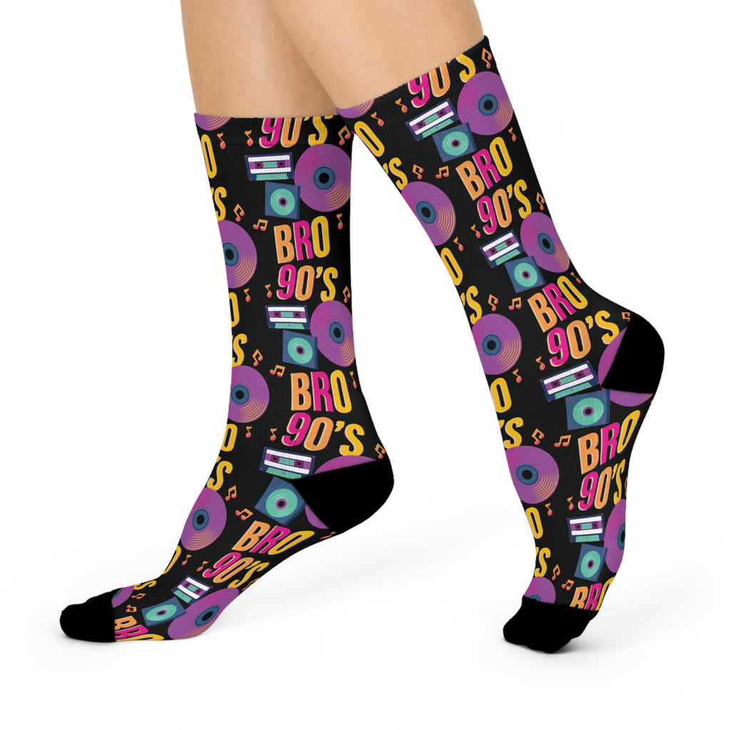 Crew Socks, 90s Bro Design, Retro Style, Funny Gift, Novelty Socks, Vintage Vibes