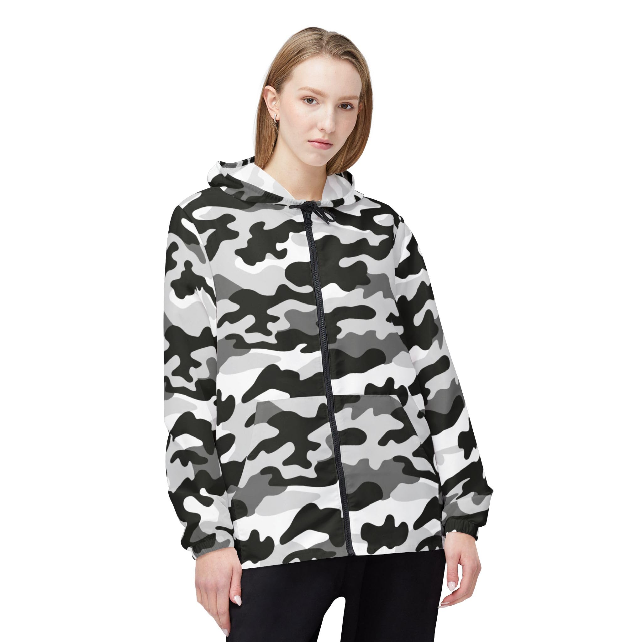 Camo Windbreaker Jacket, Stylish Outerwear for Outdoor Adventures, Casual Streetwear, Fall & Winter