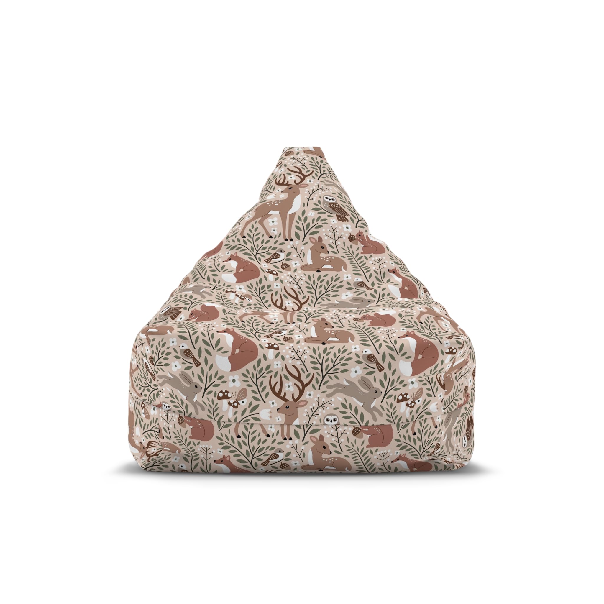 Bean Bag Chair Cover, Woodland Animals, Forest Nursery Decor, Kids Room Furniture, Animal Print Slipcover