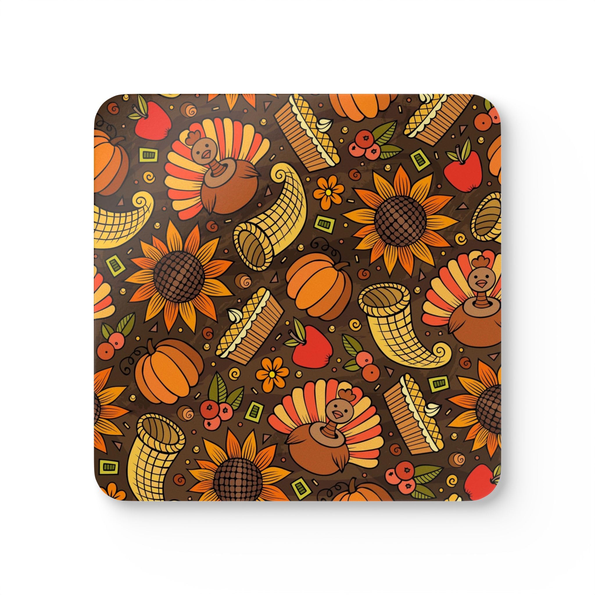 Coaster Set, Thanksgiving Pattern, Holiday Decor, Table Coasters, Hostess Gift, Home Accessories