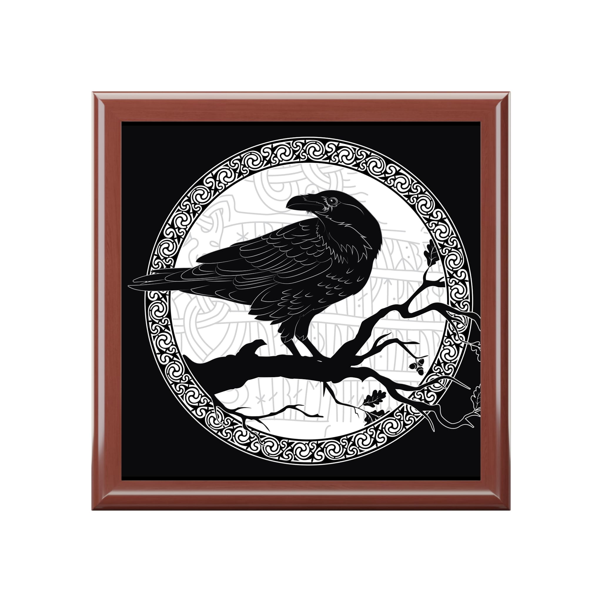 Jewelry Box, Celtic Raven Design, Gift for Her, Boho Decor, Keepsake Box