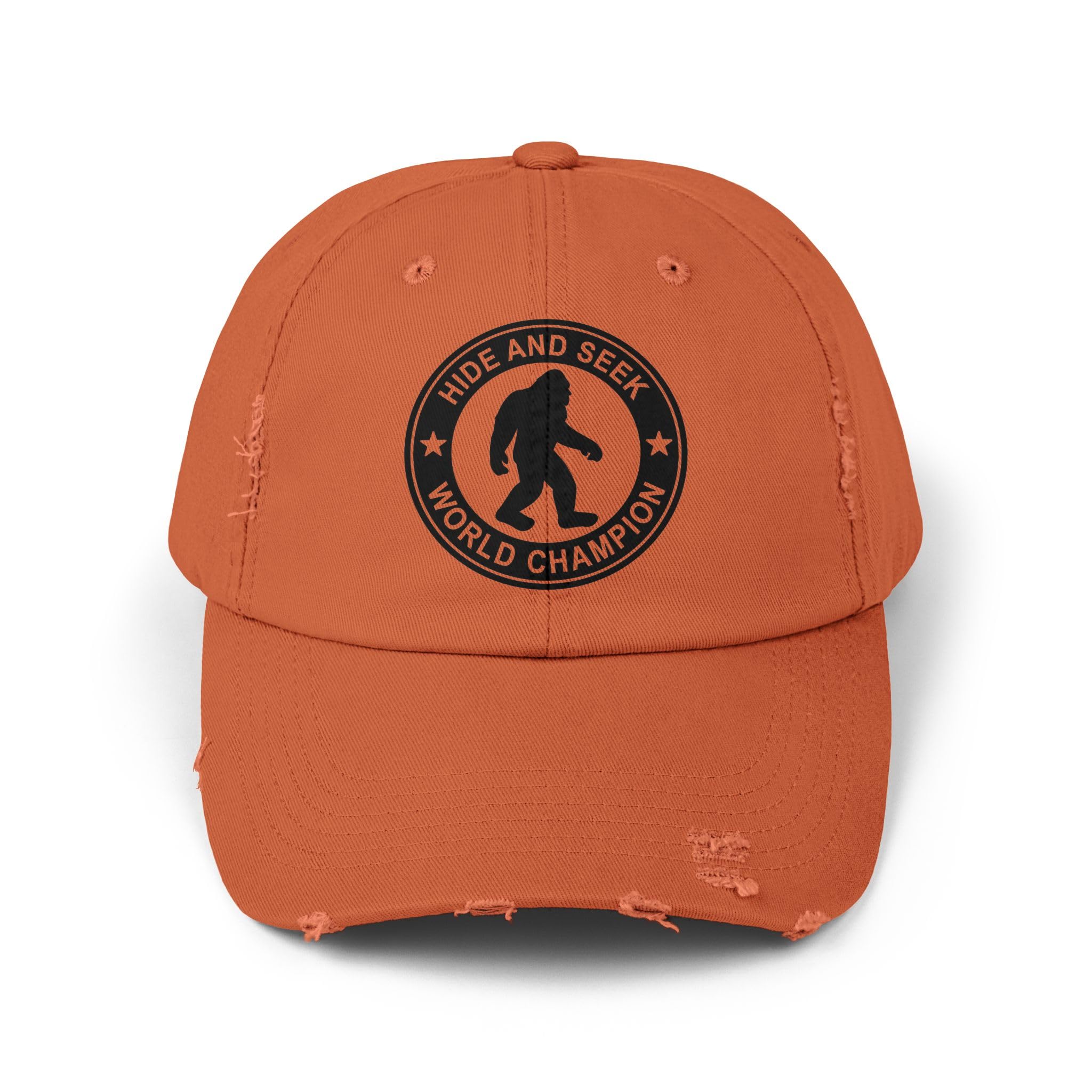 Bigfoot Hide and Seek World Champion Hat, Sasquatch Baseball Cap, Dad Hat Funny