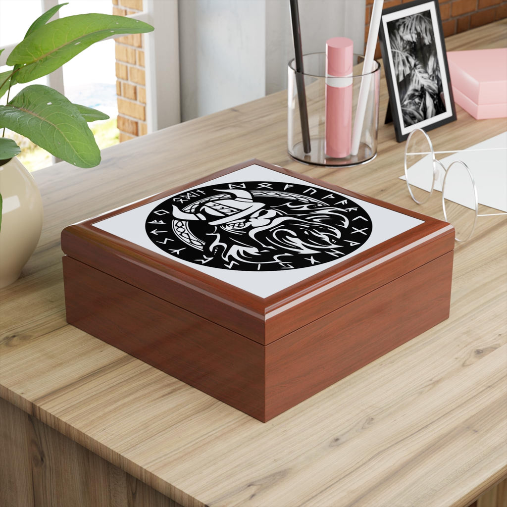 Jewelry Box, Norse God Odin design, Trinket Box, Keepsake Box, Gift for Him or Her