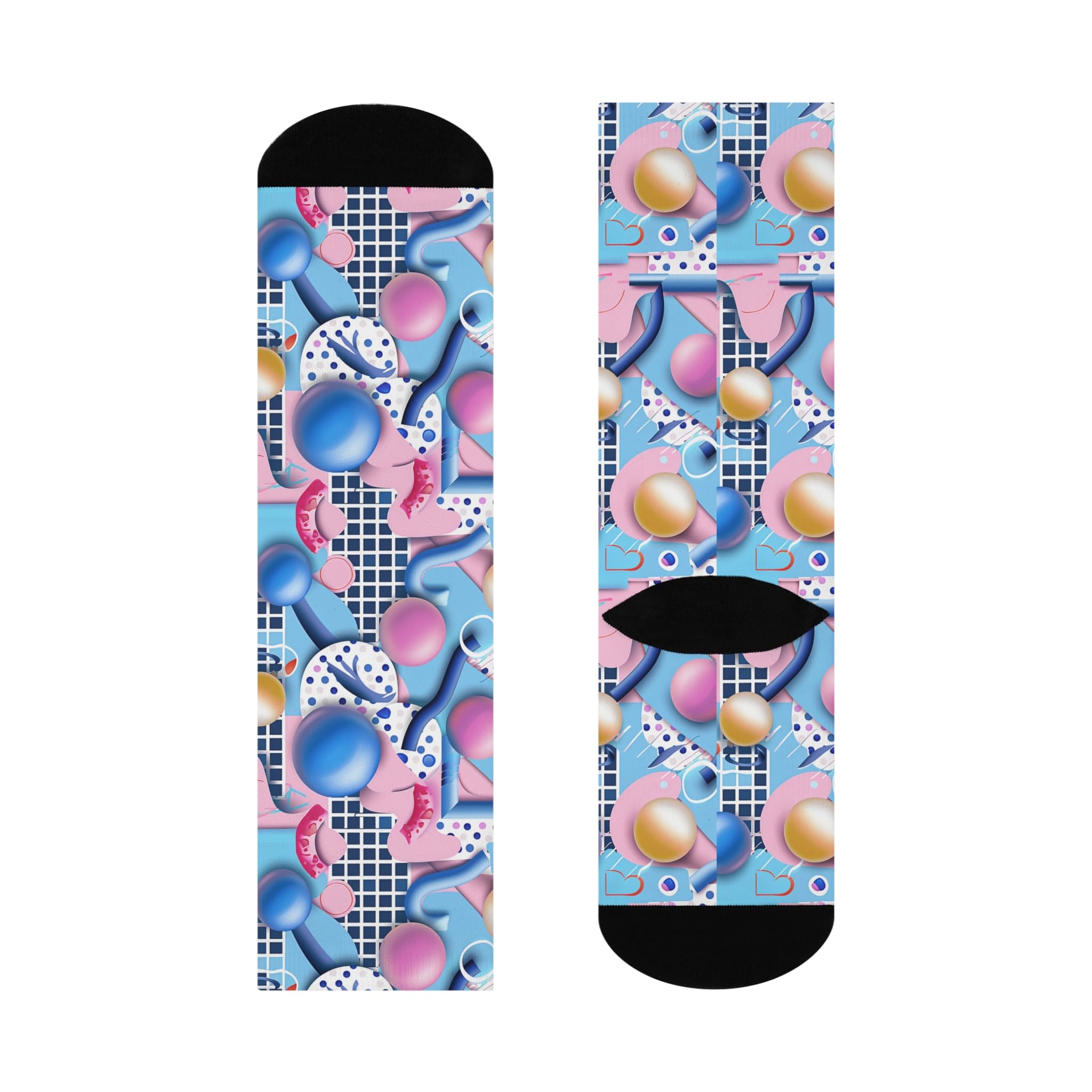 Cushioned Crew Socks, 90s Vibe, Retro Throwback Footwear, Nostalgic Comfort Socks, Vintage Style Novelty Sock