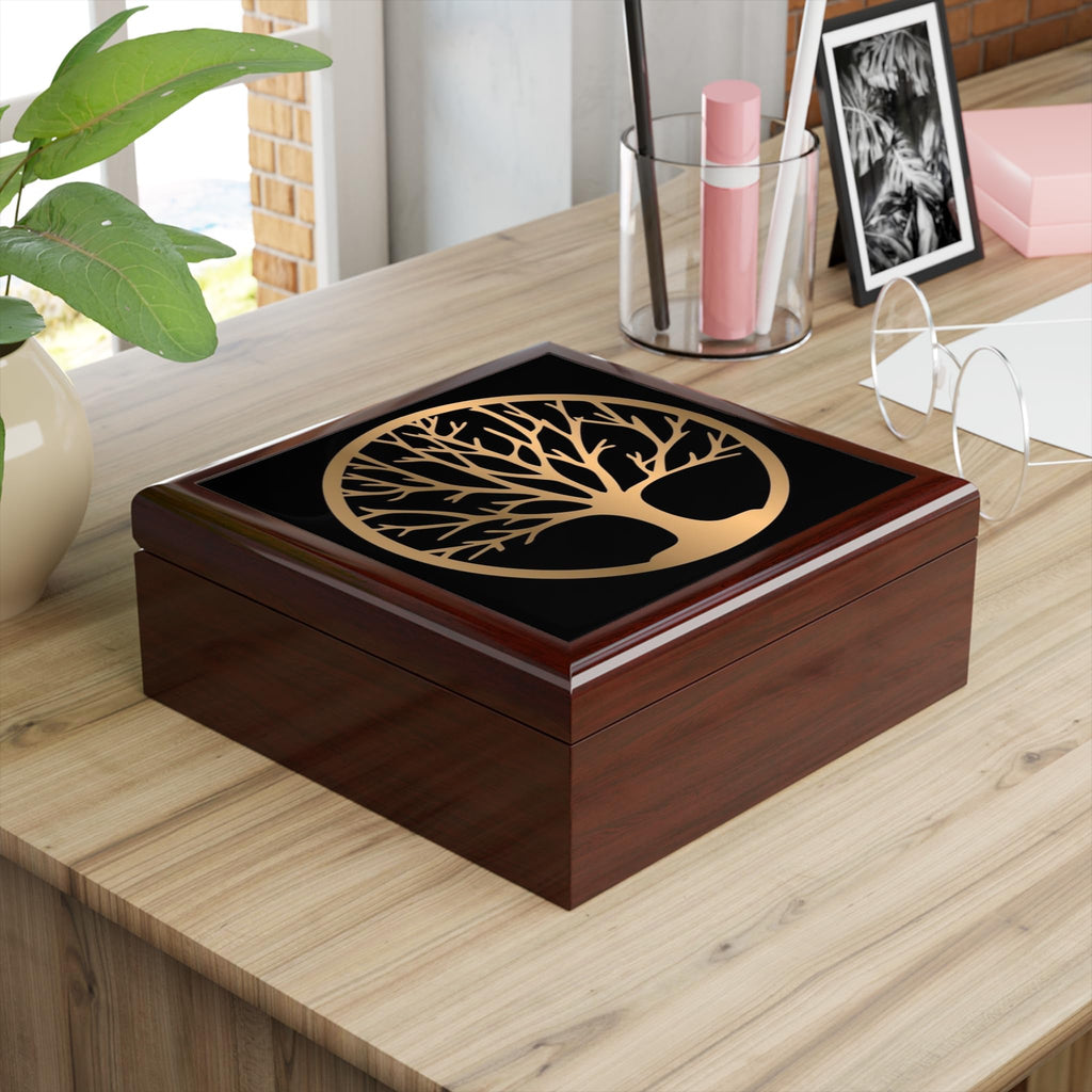 Jewelry Box, Tree of Life, Wooden Keepsake Case, Trinket Storage, Gift for Her
