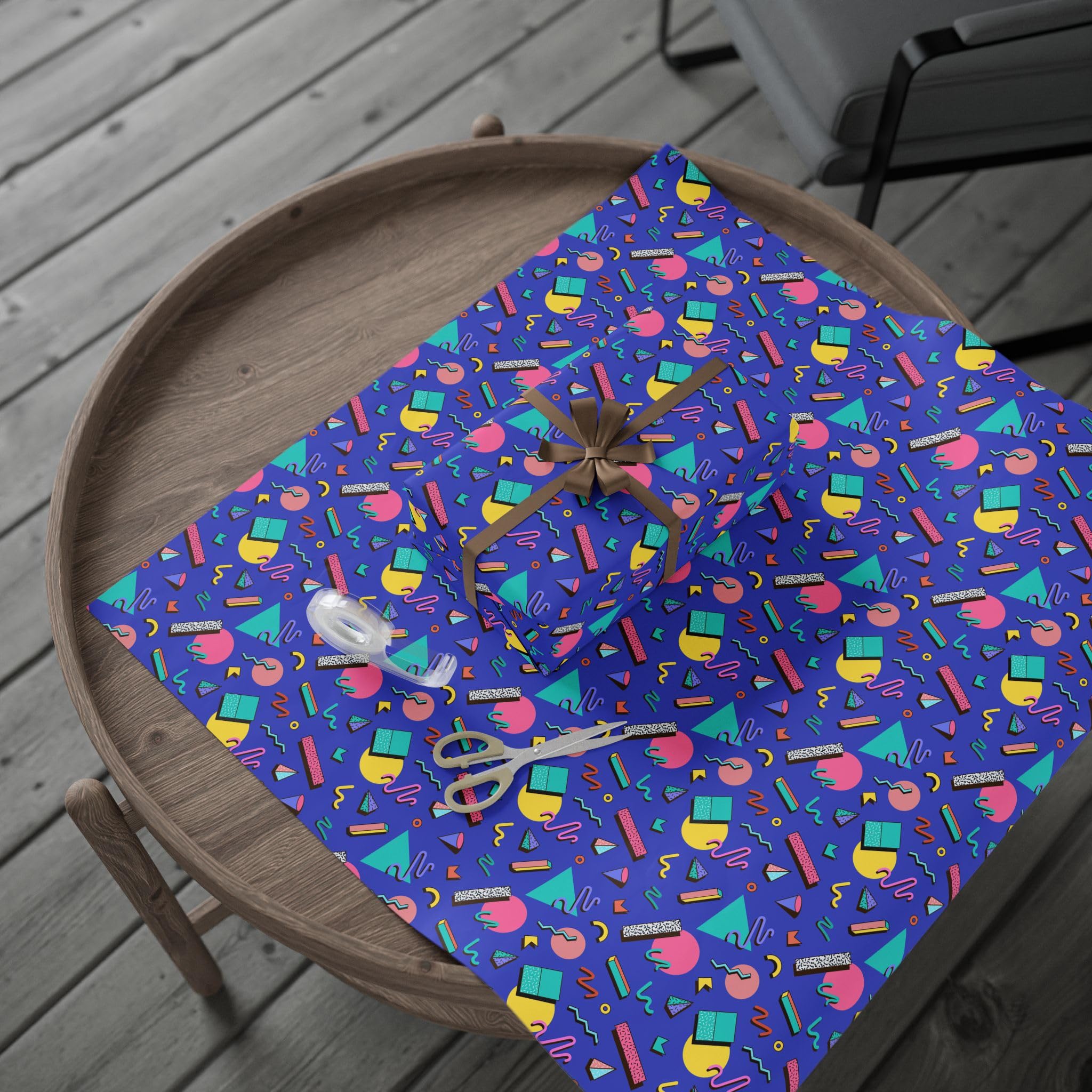 Wrapping Papers, Fun 80s Vibe Gift Wrap for Birthdays, Parties, Holidays, Occasions, Colorful Christmas Wraps, Retro Design