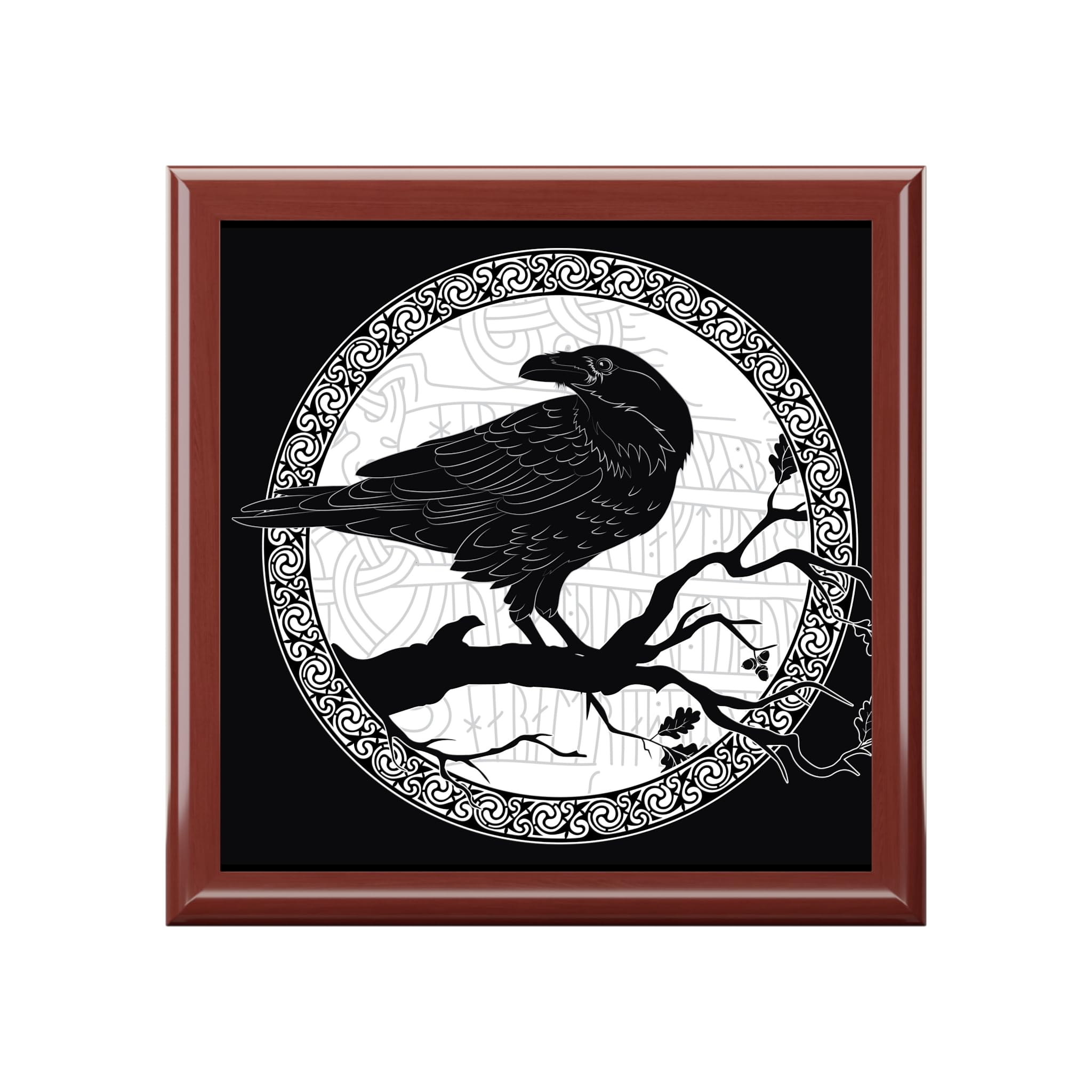 Jewelry Box, Celtic Raven Design, Gift for Her, Boho Decor, Keepsake Box