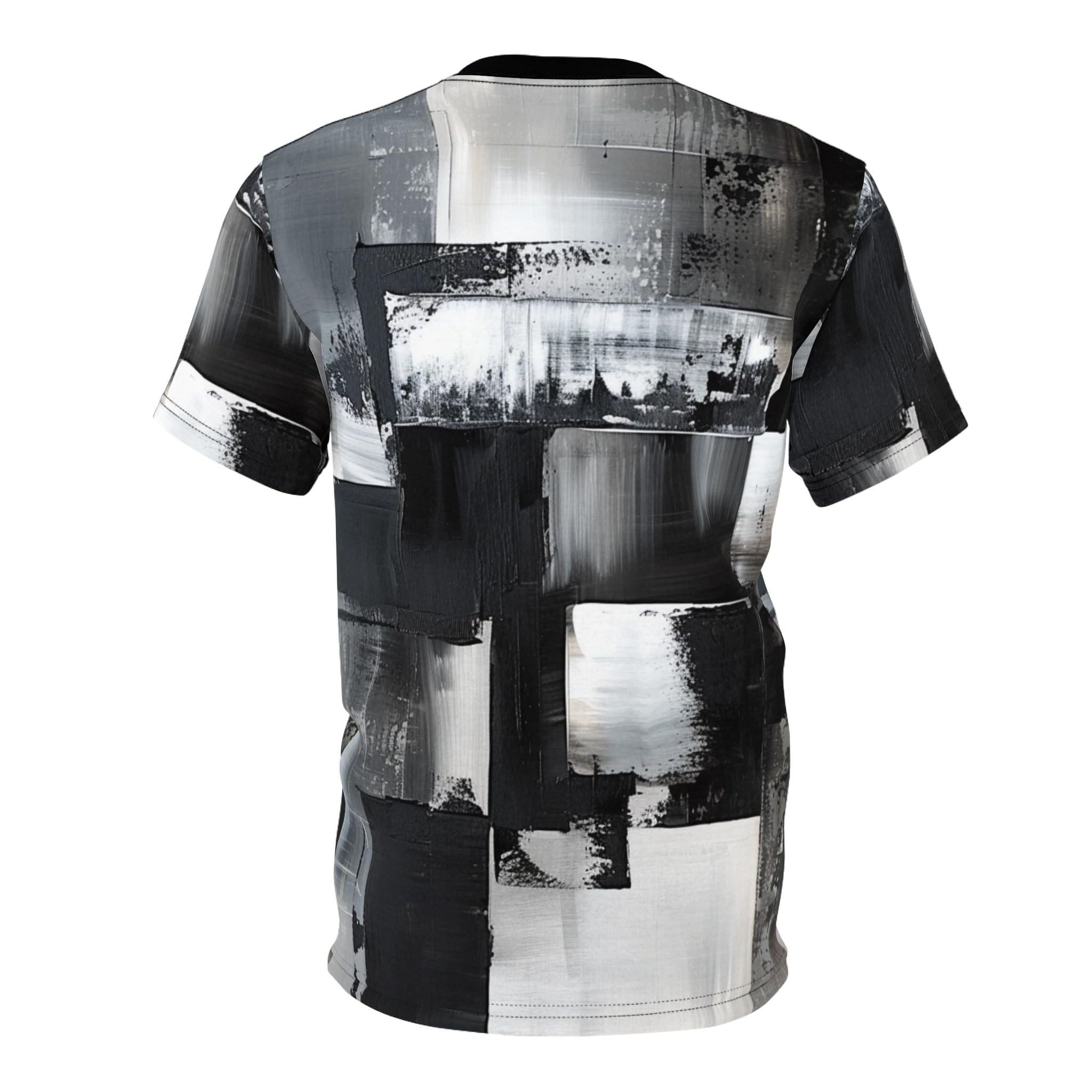 Monochrome Tee, Modern Art Design Print T-Shirt, Unisex Graphic Shirt, Minimalist Clothing, Black and White Top