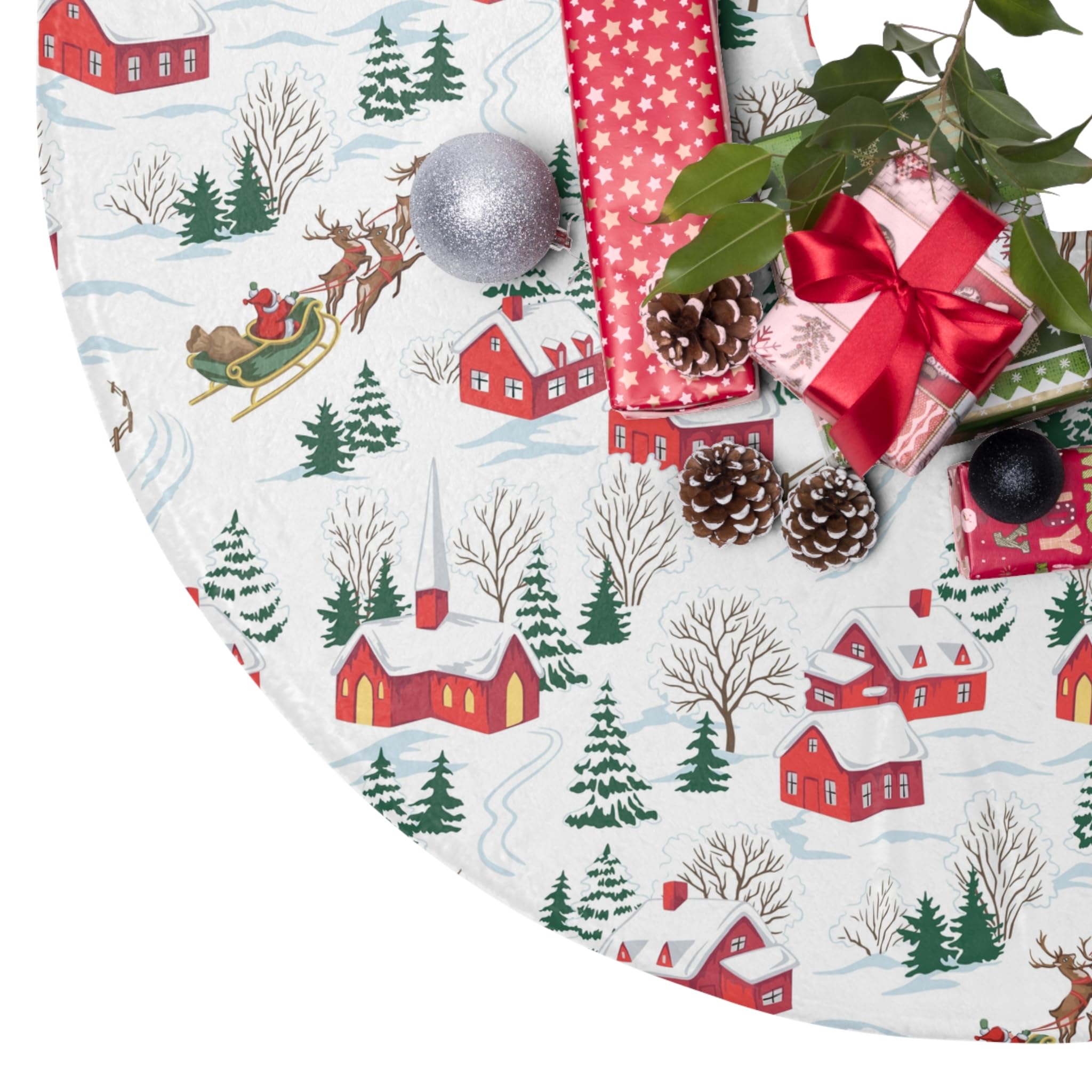 Charming Christmas Tree Skirt, Holiday Decor, Festive Home, Winter Wonderland, Seasonal Decoration, Gifts for Christmas