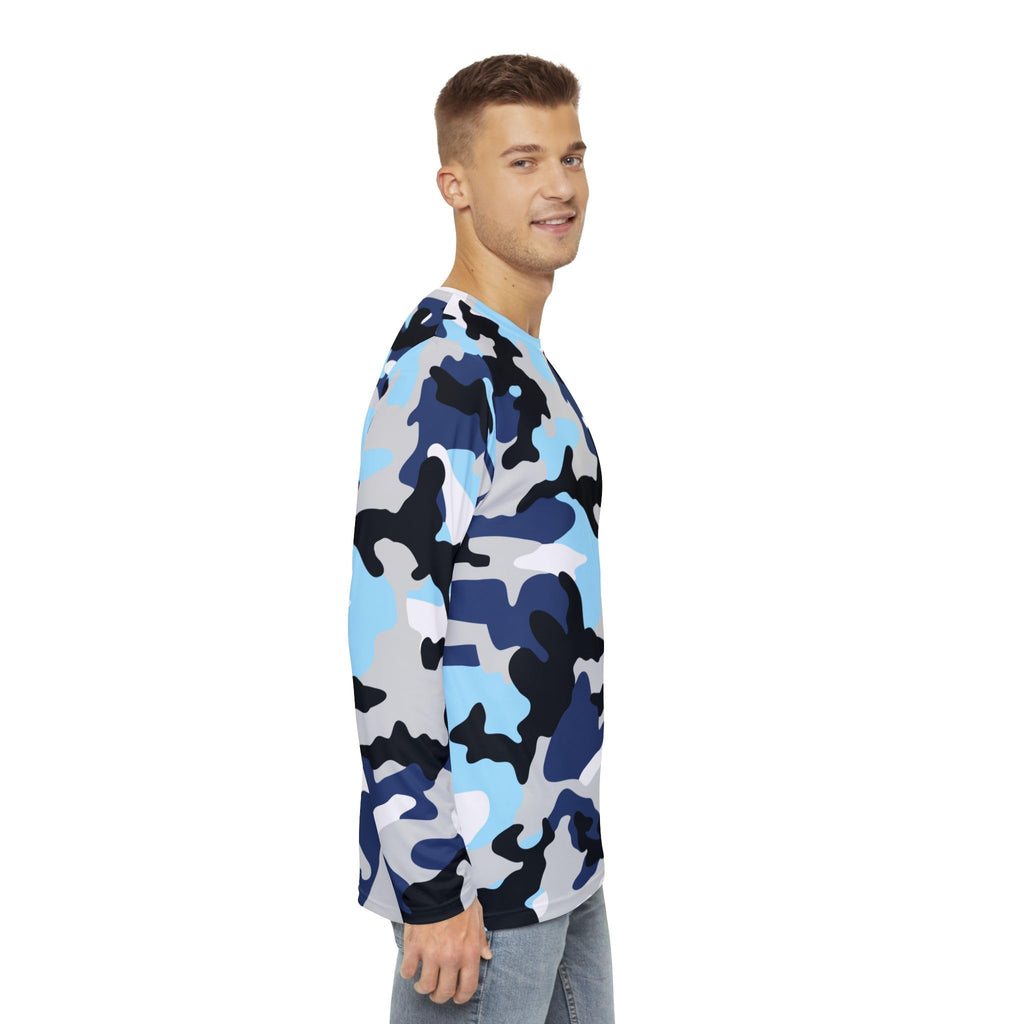Stylish Camouflage Men's Long Sleeve Shirt, Trendy Casual Wear, Outdoor Fashion, Comfortable Everyday Use, Gift for Him