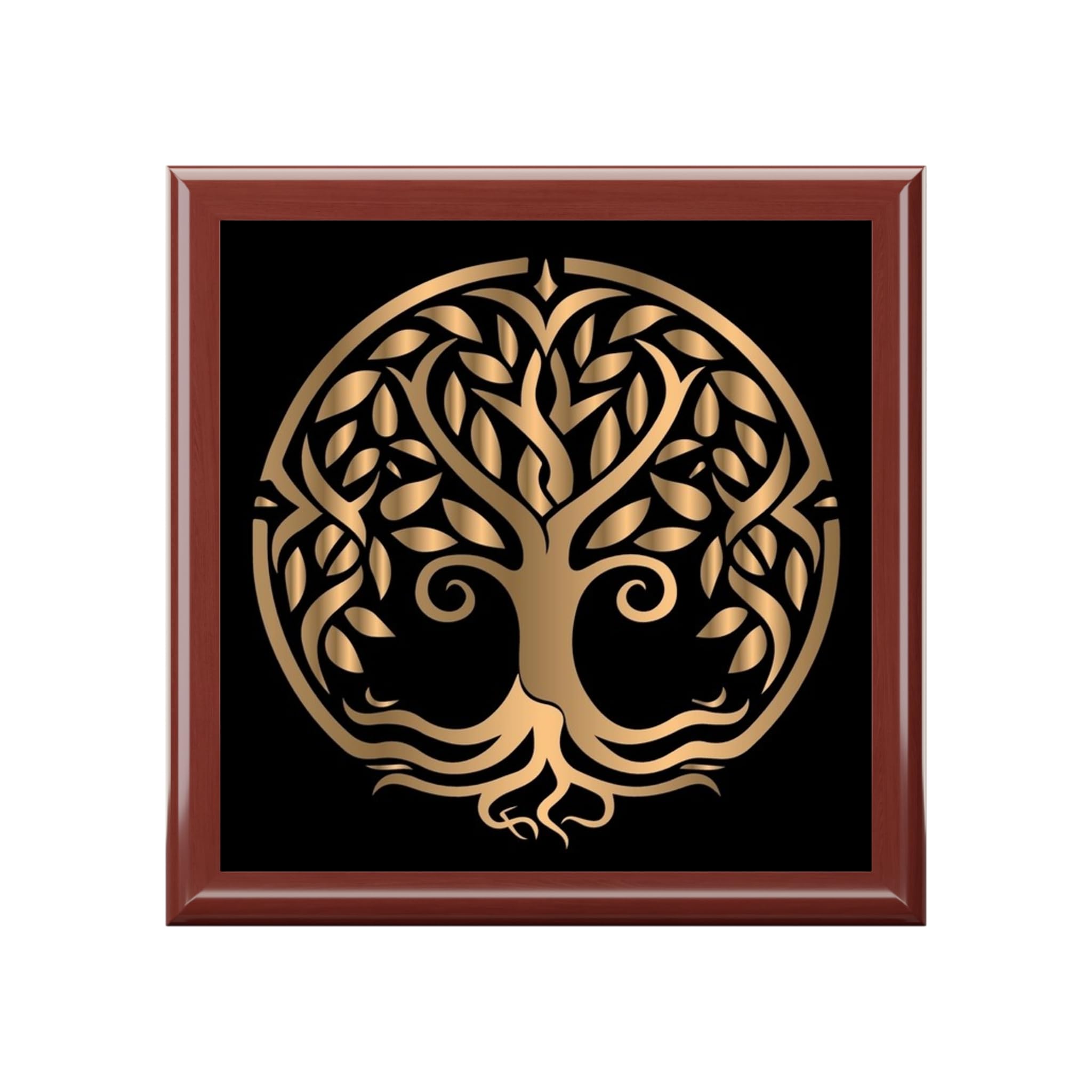 Jewelry Box, Tree of Life Design Jewelry Storage Organizer, Wooden Trinket Holder, Ring Case, Gift for Women