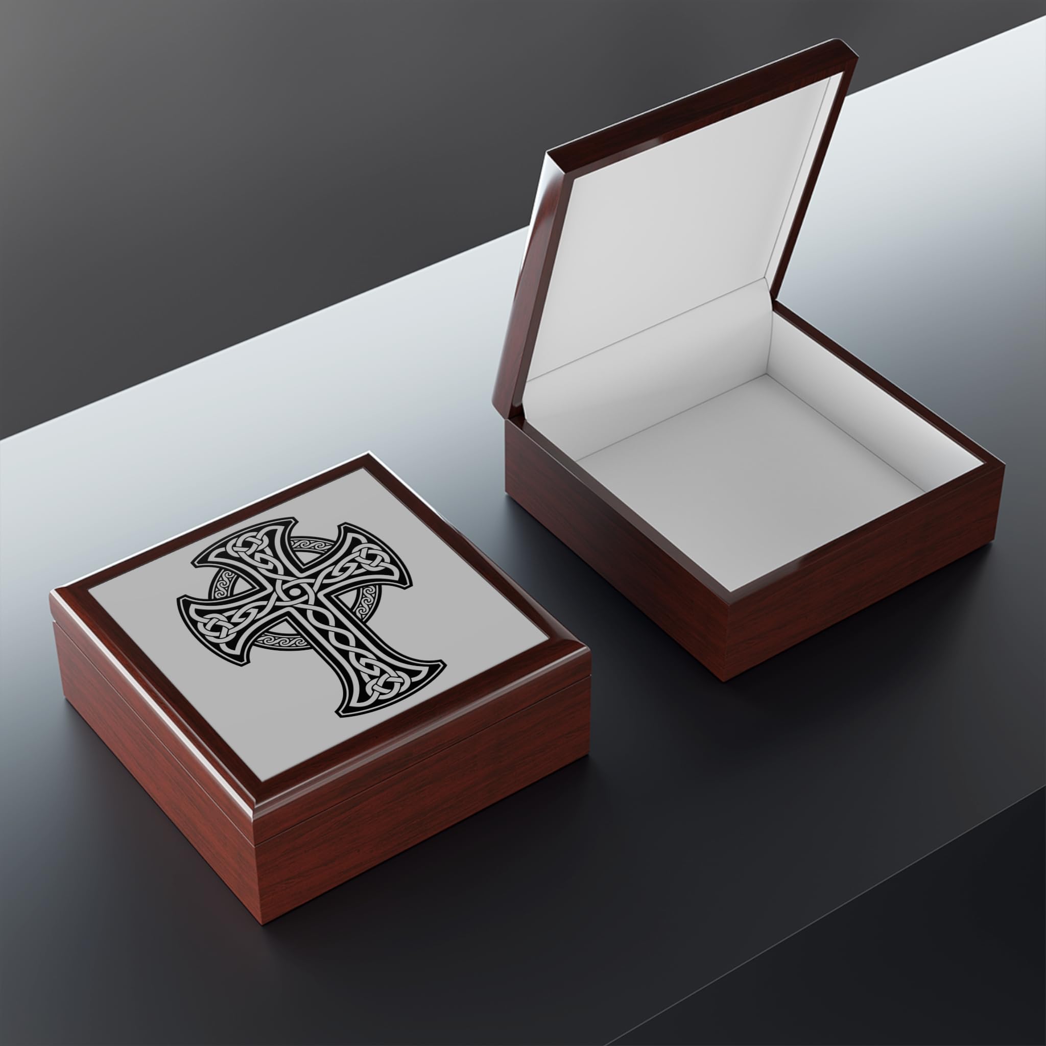 Celtic Cross Jewelry Box, Elegant Gift for Him/Her, Keepsake Organizer, Wedding Courting, Special Occasions Decor