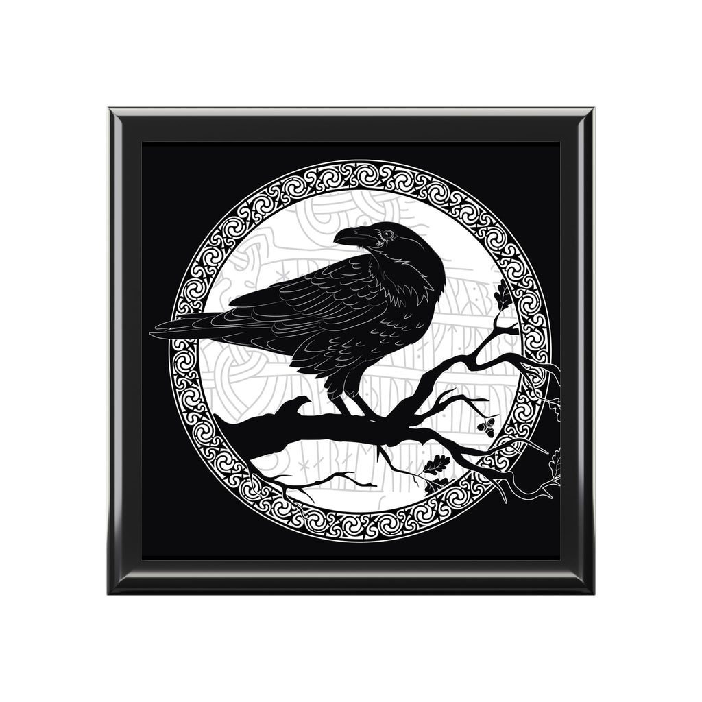 Jewelry Box, Celtic Raven Design, Gift for Her, Boho Decor, Keepsake Box