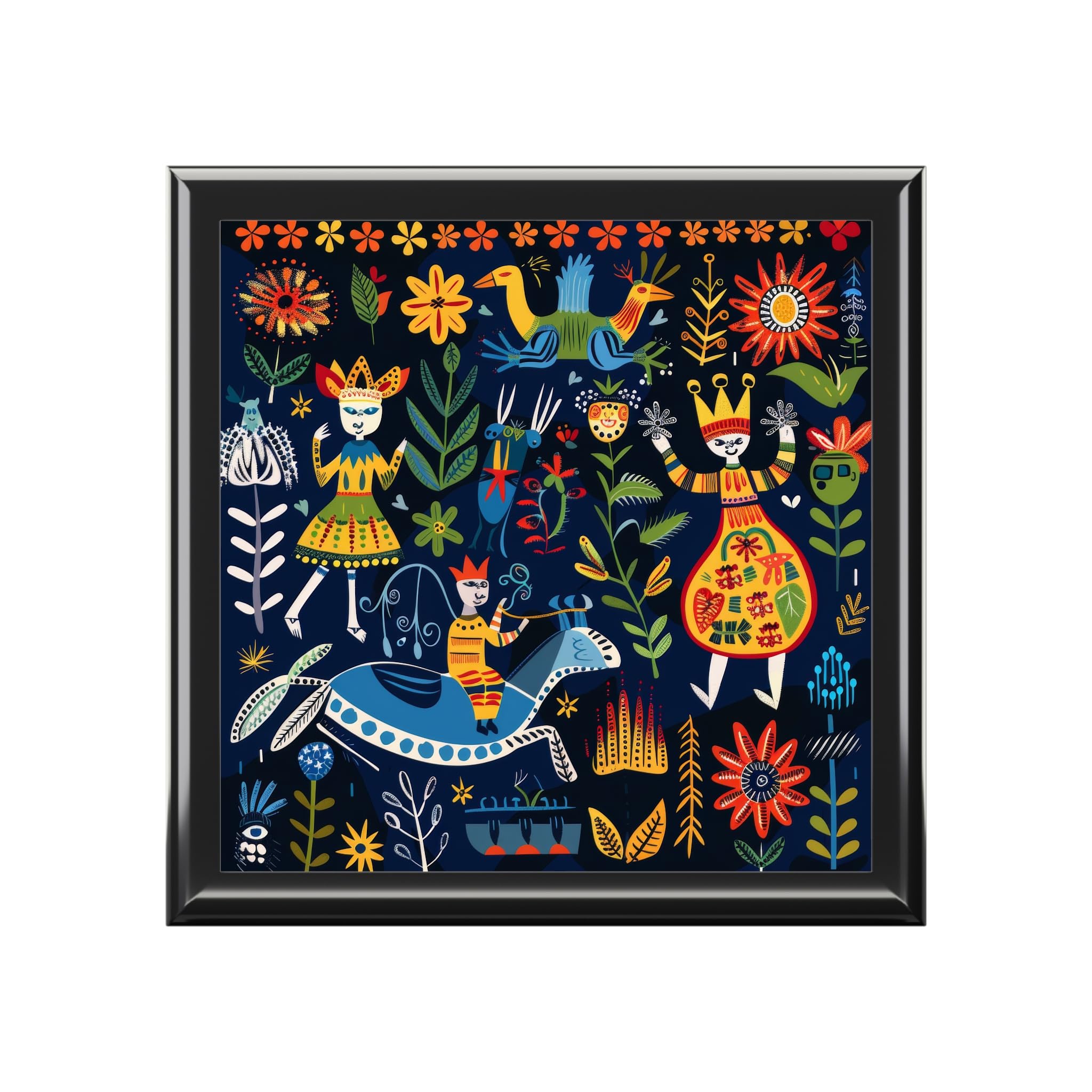 Norwegian Folk Art design Jewelry Box, Keepsake Storage, Gift for Her, Unique Decor, Jewelry Organizer