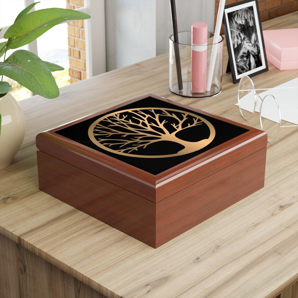 Jewelry Box, Tree of Life, Wooden Keepsake Case, Trinket Storage, Gift for Her
