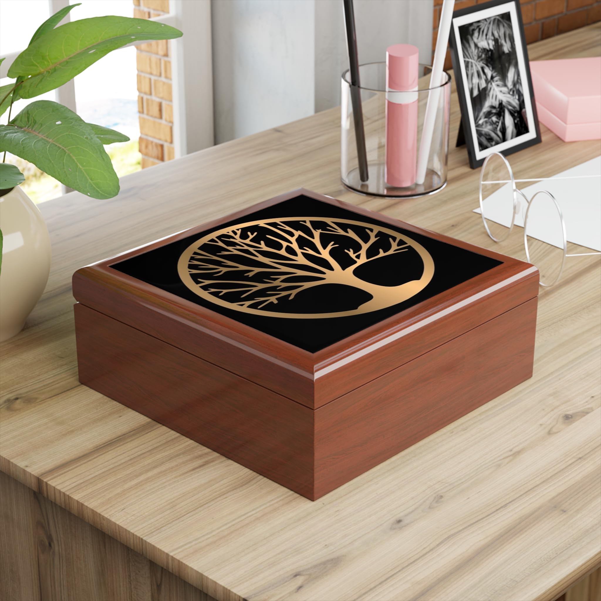 Jewelry Box, Tree of Life, Wooden Keepsake Case, Trinket Storage, Gift for Her