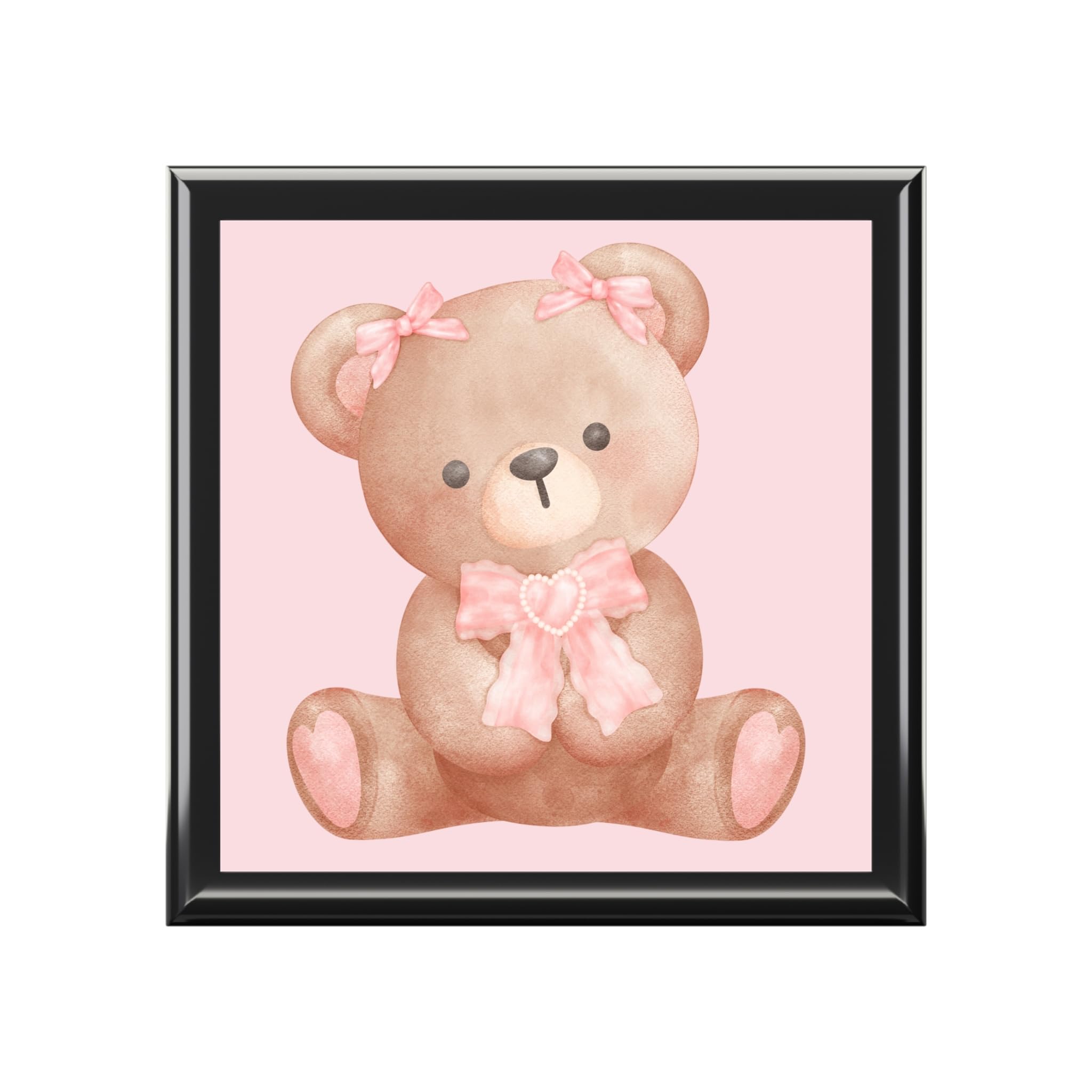 Teddy Bear Jewelry Box, Keepsake Organizer, Gift for Her, Trinket Storage