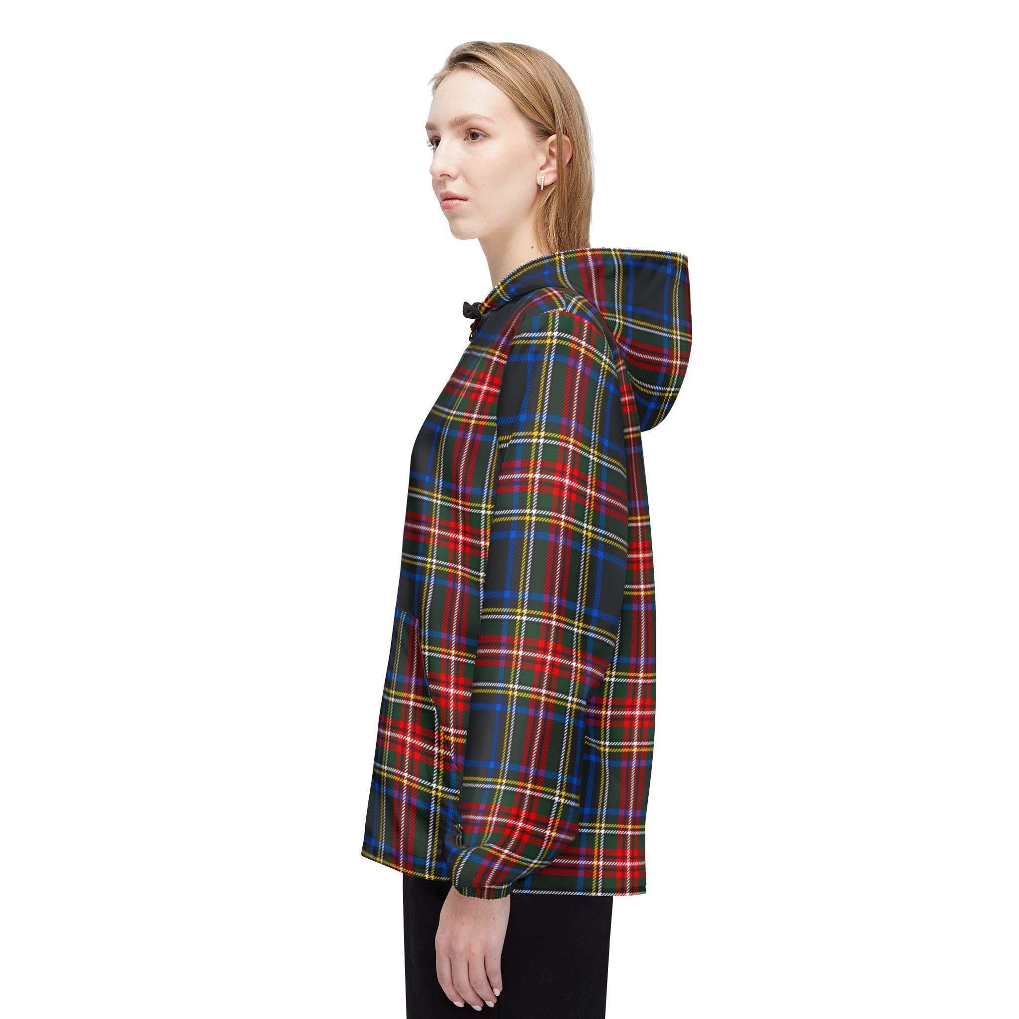 Scottish Plaid Lightweight Coat for Men and Women, Classic Style Outerwear, Zip Up Jacket