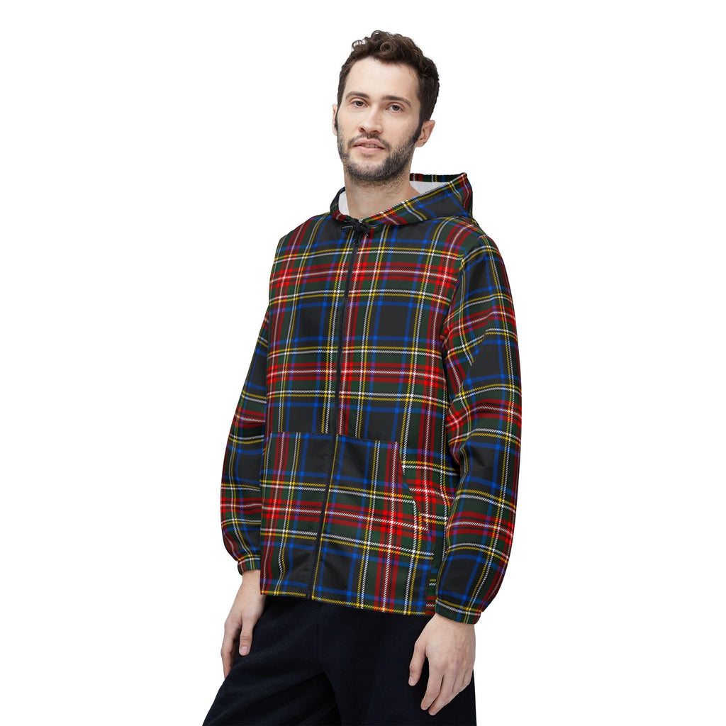 Scottish Plaid Lightweight Coat for Men and Women, Classic Style Outerwear, Zip Up Jacket
